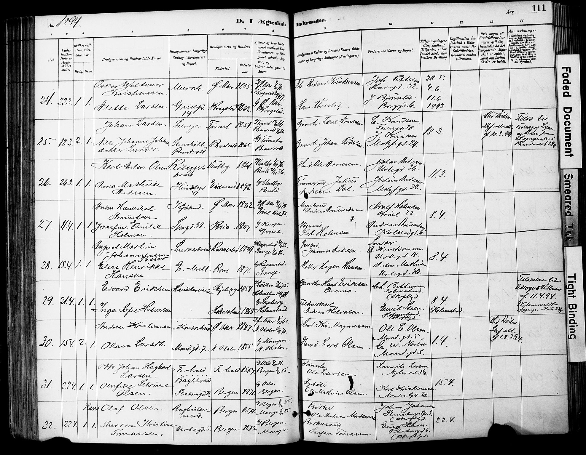 Grønland prestekontor Kirkebøker, AV/SAO-A-10848/F/Fa/L0013: Parish register (official) no. 13, 1887-1906, p. 111