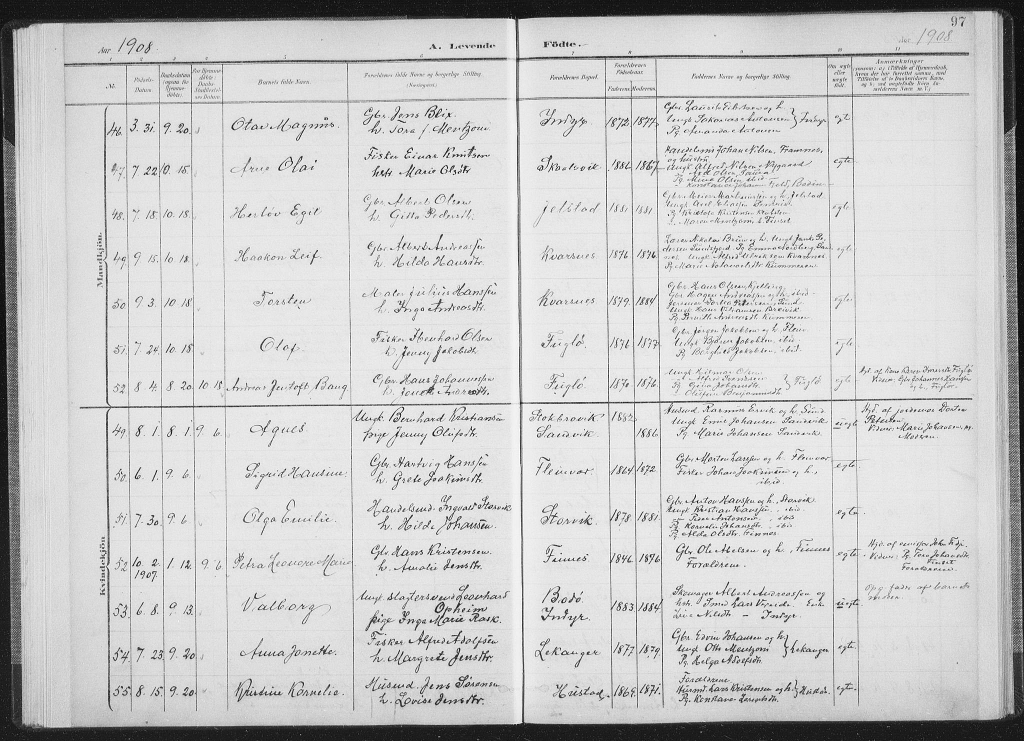 Ministerialprotokoller, klokkerbøker og fødselsregistre - Nordland, SAT/A-1459/805/L0102: Parish register (official) no. 805A08I, 1900-1909, p. 97