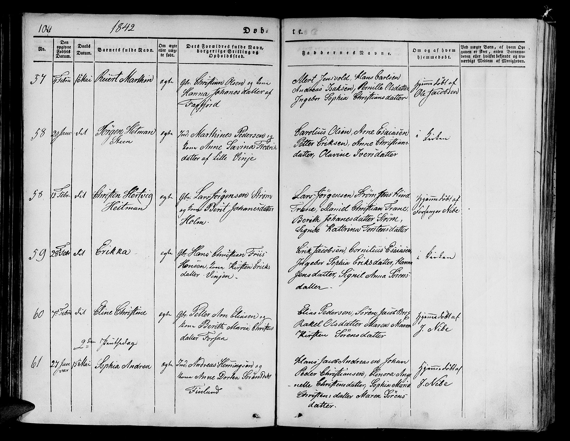 Tranøy sokneprestkontor, AV/SATØ-S-1313/I/Ia/Iaa/L0005kirke: Parish register (official) no. 5, 1829-1844, p. 104
