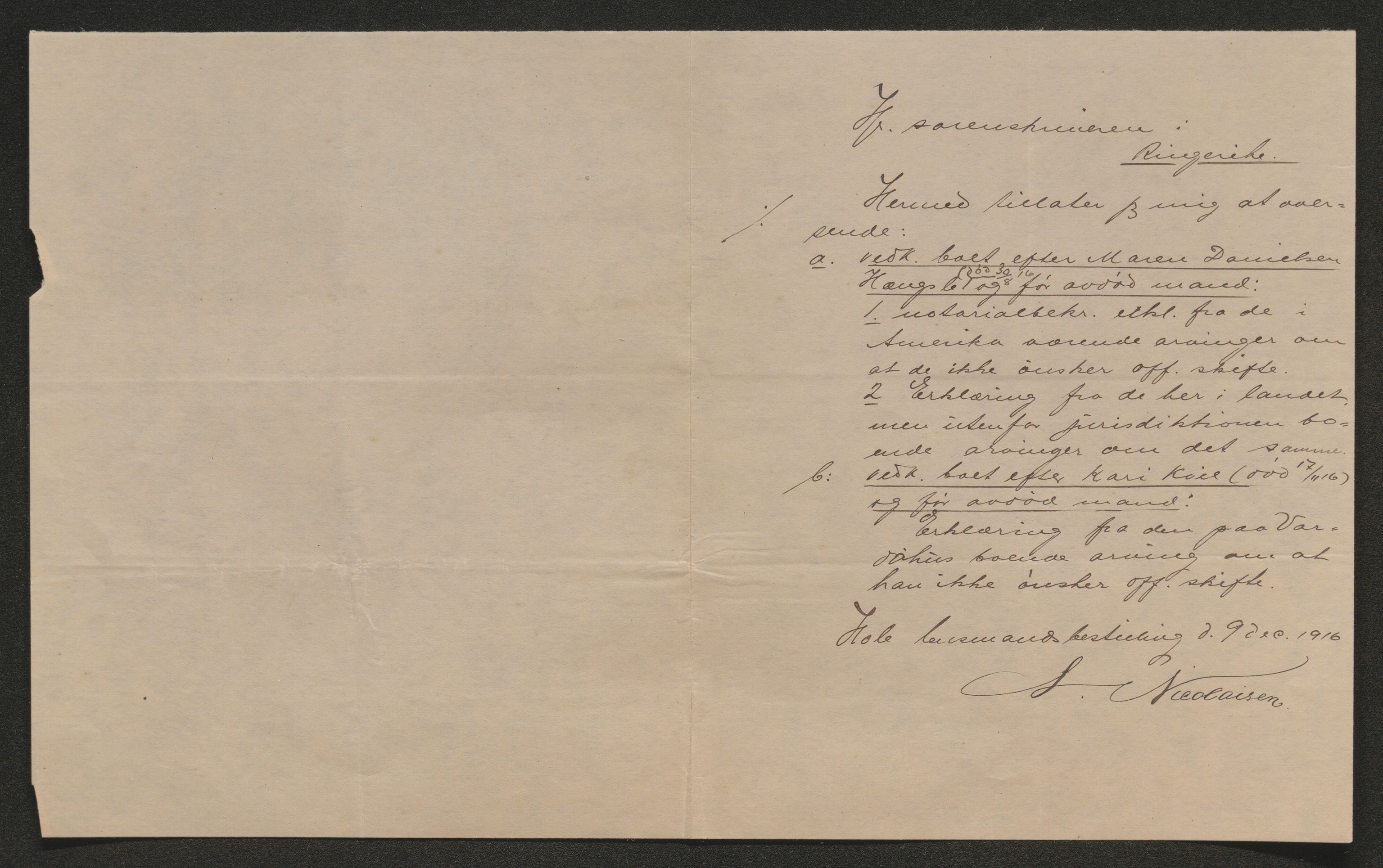 Ringerike sorenskriveri, AV/SAKO-A-105/H/Ha/Hab/L0019: Dødsfallslister Hole, 1842-1917