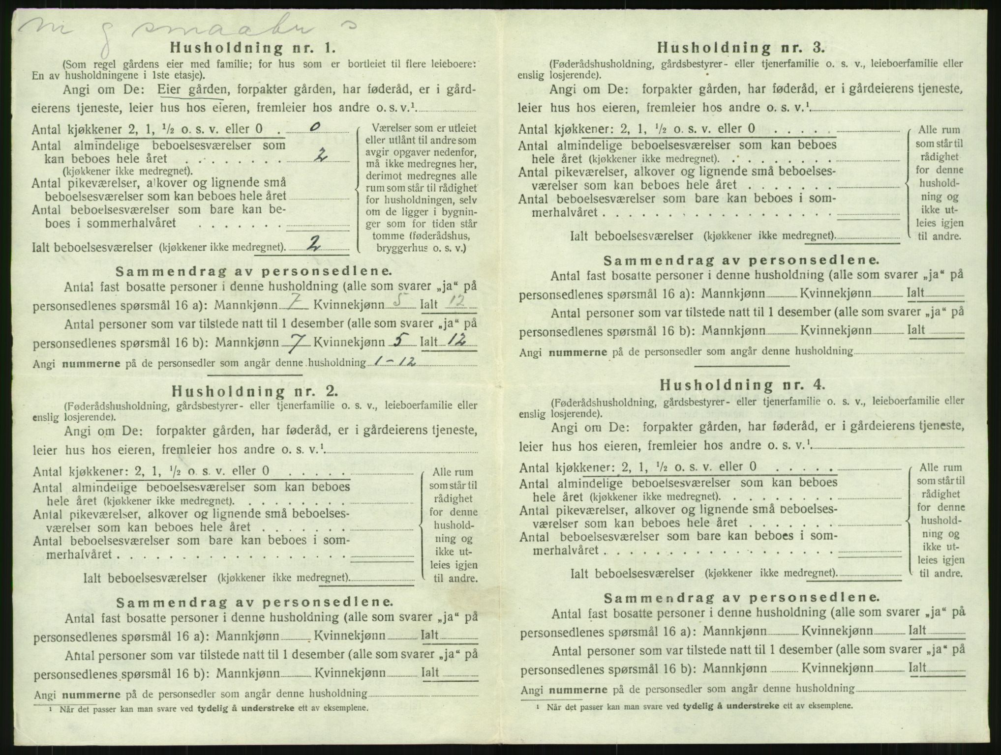 SAT, 1920 census for Bremsnes, 1920, p. 1168