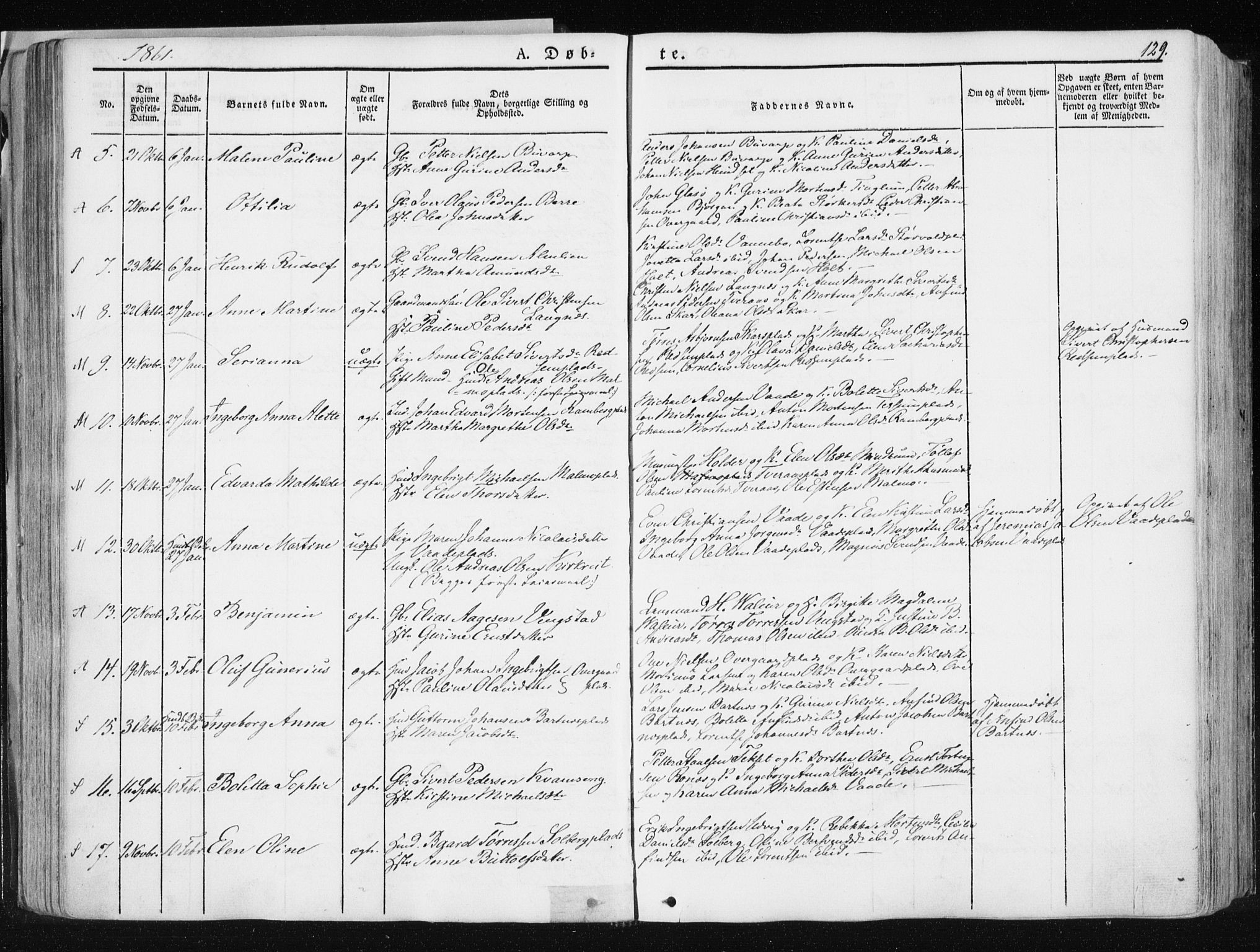 Ministerialprotokoller, klokkerbøker og fødselsregistre - Nord-Trøndelag, SAT/A-1458/741/L0393: Parish register (official) no. 741A07, 1849-1863, p. 129
