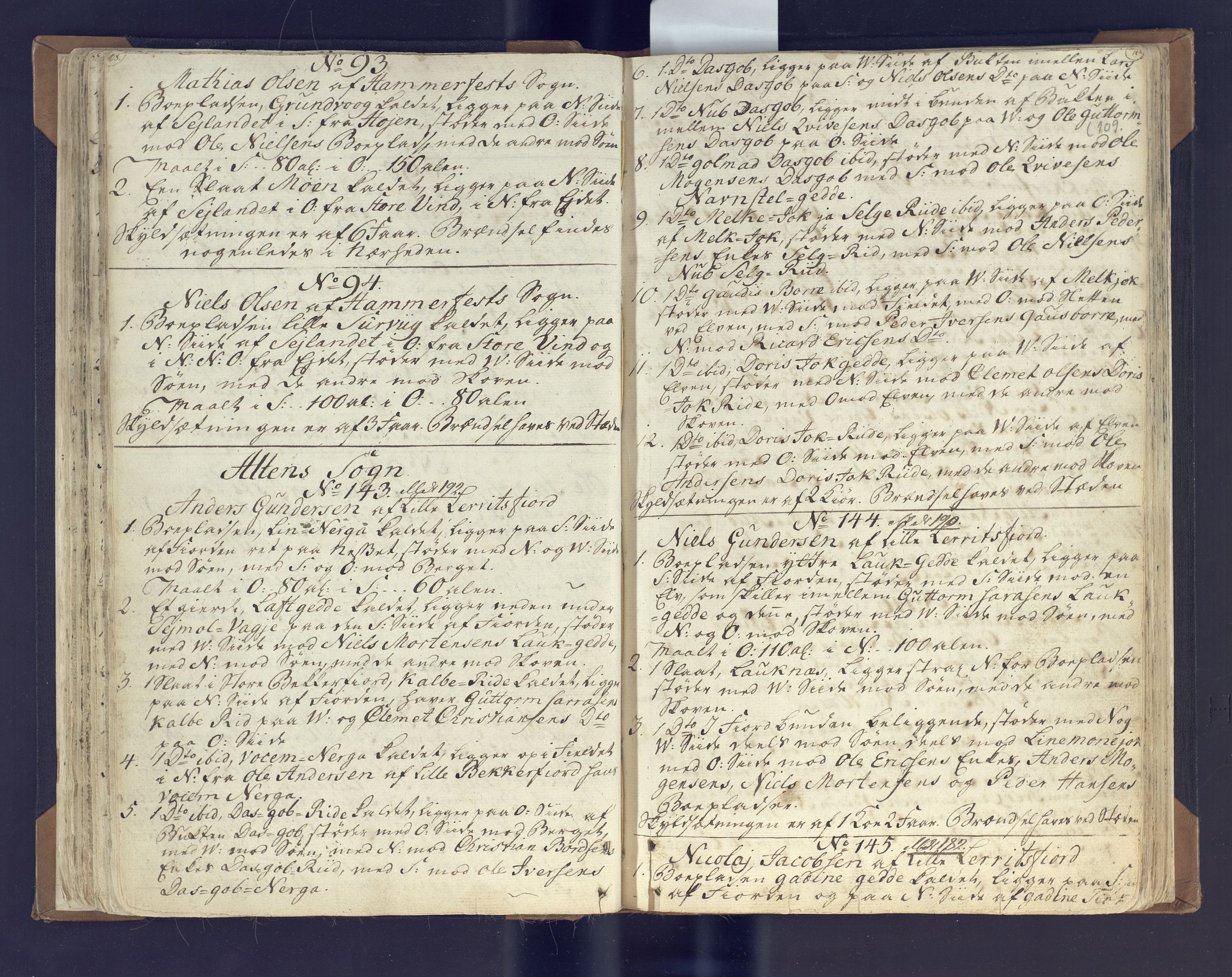 Fylkesmannen i Finnmark, SATØ/S-1120/1Coa/L2882: Landmålerprotokoll (i nærmagasinet/skannet), 1776-1845, p. 58