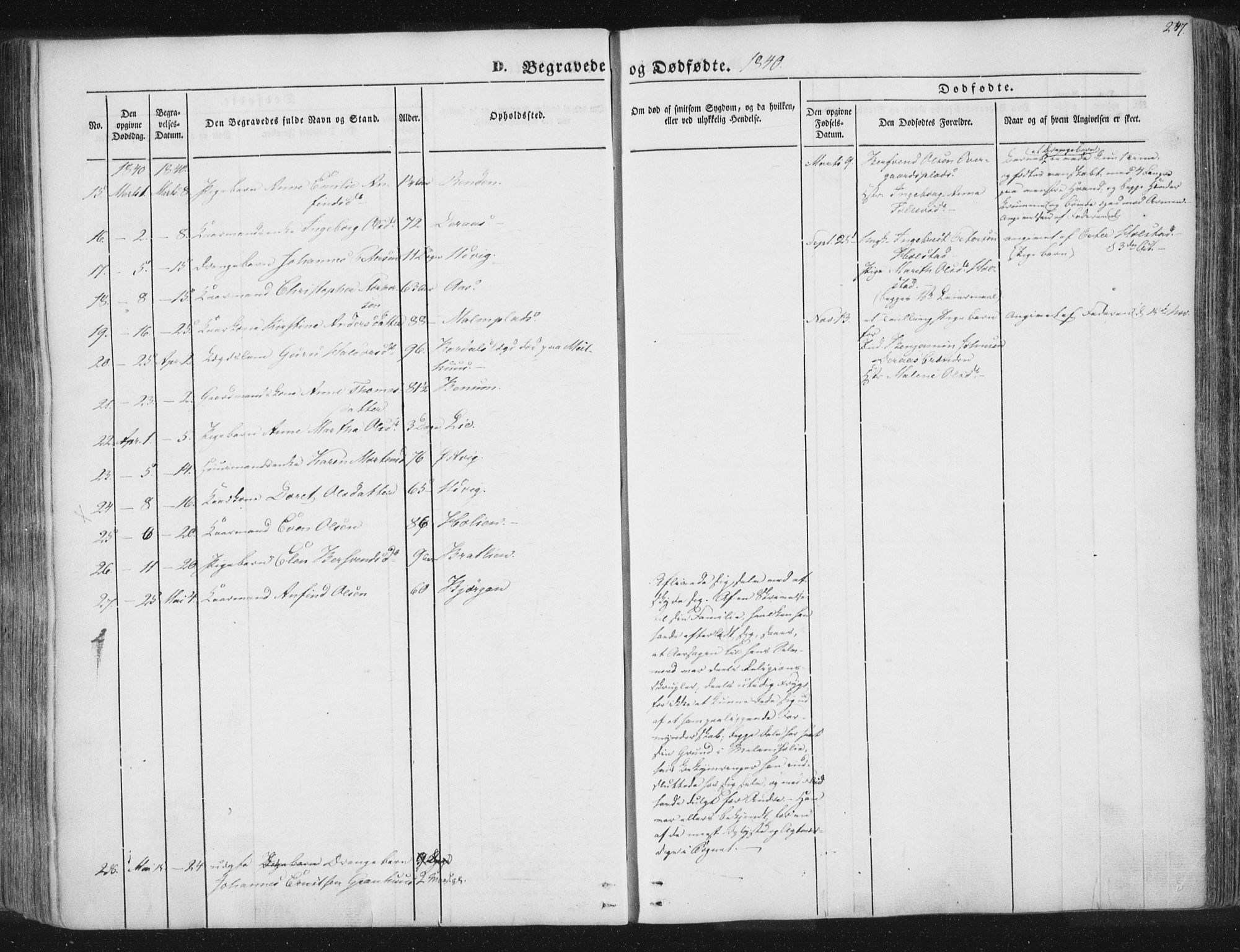 Ministerialprotokoller, klokkerbøker og fødselsregistre - Nord-Trøndelag, AV/SAT-A-1458/741/L0392: Parish register (official) no. 741A06, 1836-1848, p. 247