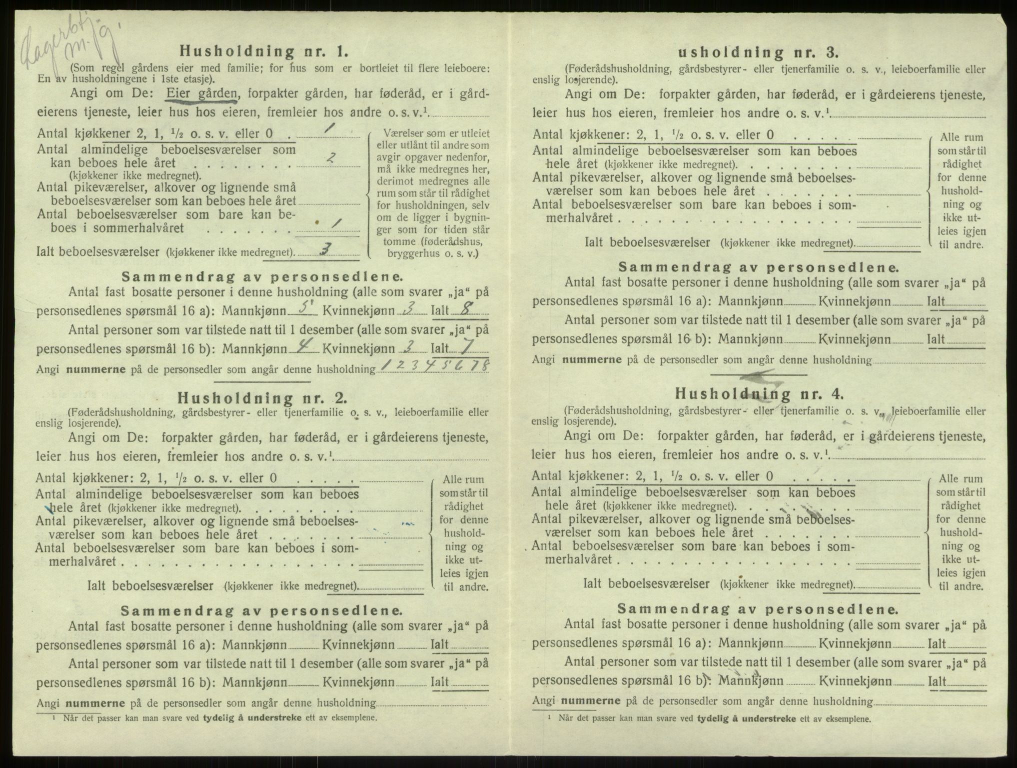 SAB, 1920 census for Haus, 1920, p. 920