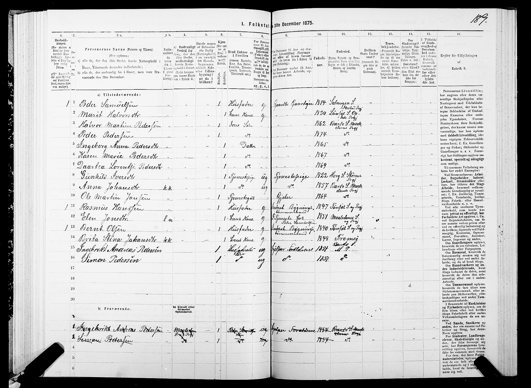 SATØ, 1875 census for 1924P Målselv, 1875, p. 4189