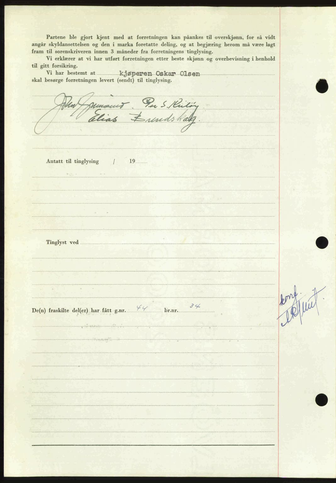 Nordmøre sorenskriveri, AV/SAT-A-4132/1/2/2Ca: Mortgage book no. A112, 1949-1949, Diary no: : 2440/1949