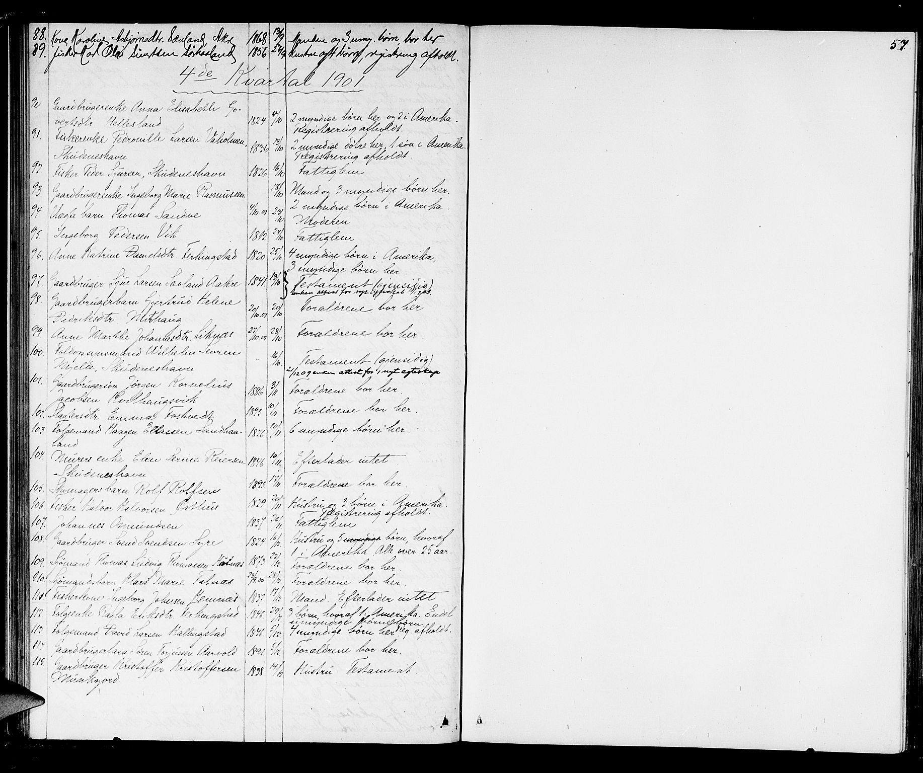 Karmsund sorenskriveri, AV/SAST-A-100311/01/IV/IVAB/L0002: DØDSFALLSPROT. SKUD/AV/TORV/SKJOLD/TYSVÆR, 1862-1901, p. 56b-57a