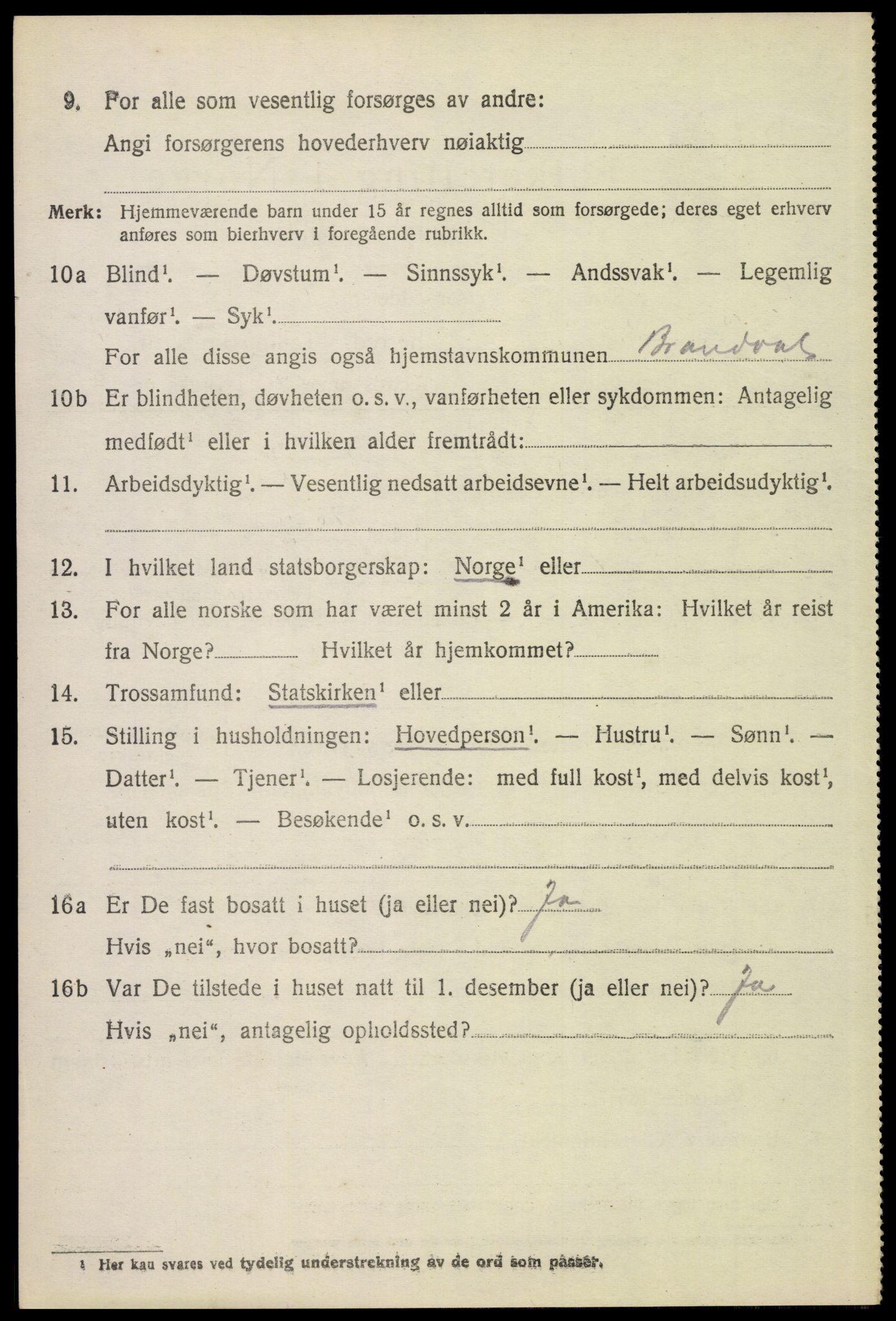 SAH, 1920 census for Brandval, 1920, p. 3763