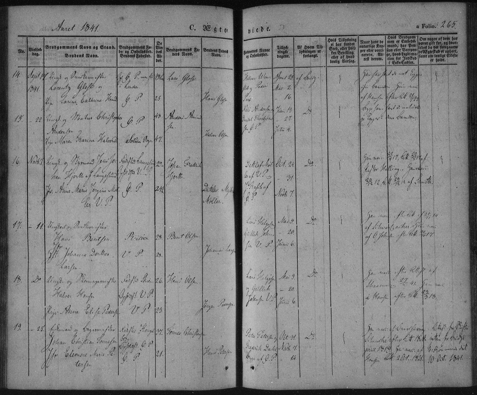 Porsgrunn kirkebøker , SAKO/A-104/F/Fa/L0006: Parish register (official) no. 6, 1841-1857, p. 265