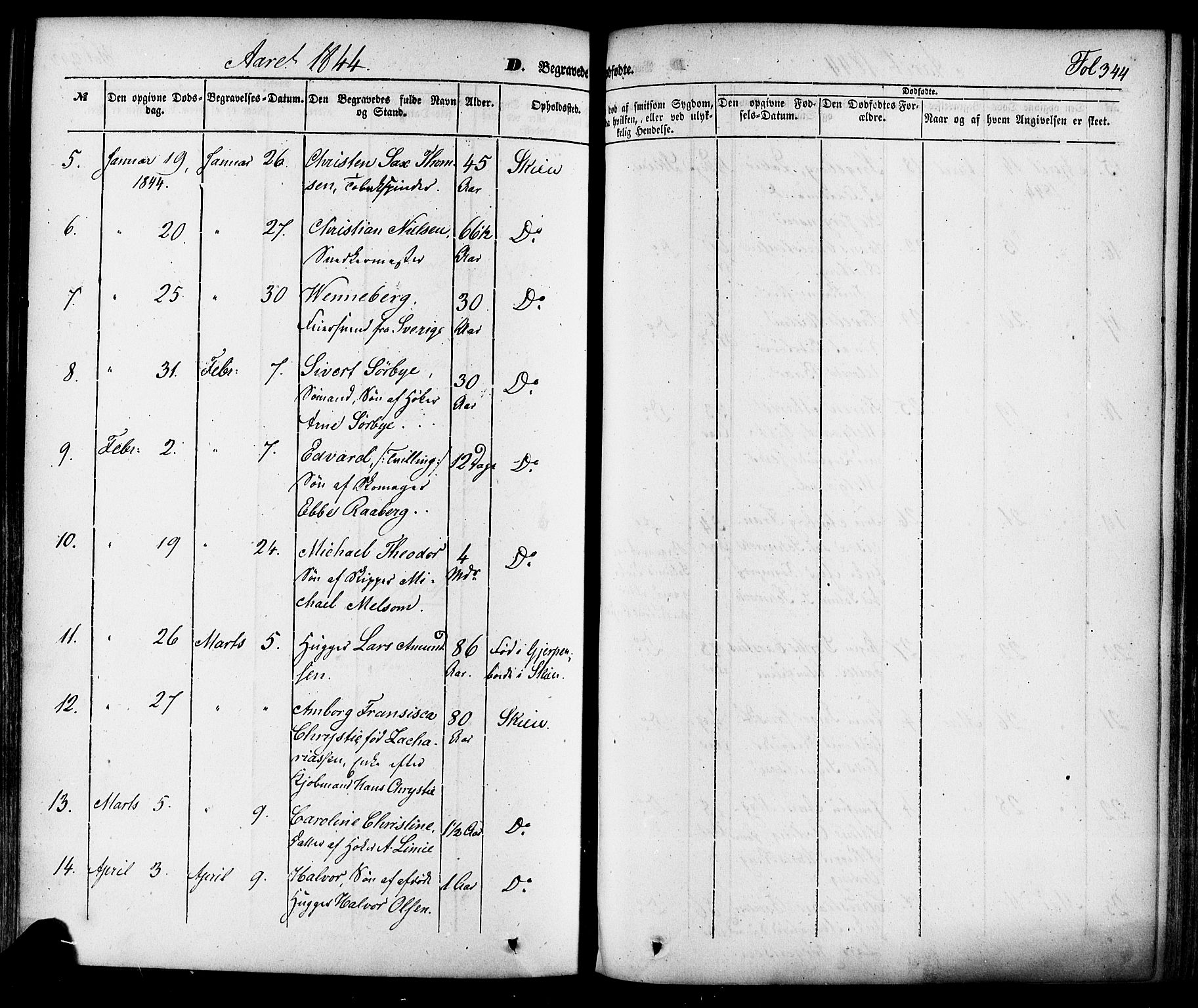 Skien kirkebøker, AV/SAKO-A-302/F/Fa/L0006a: Parish register (official) no. 6A, 1843-1856, p. 344