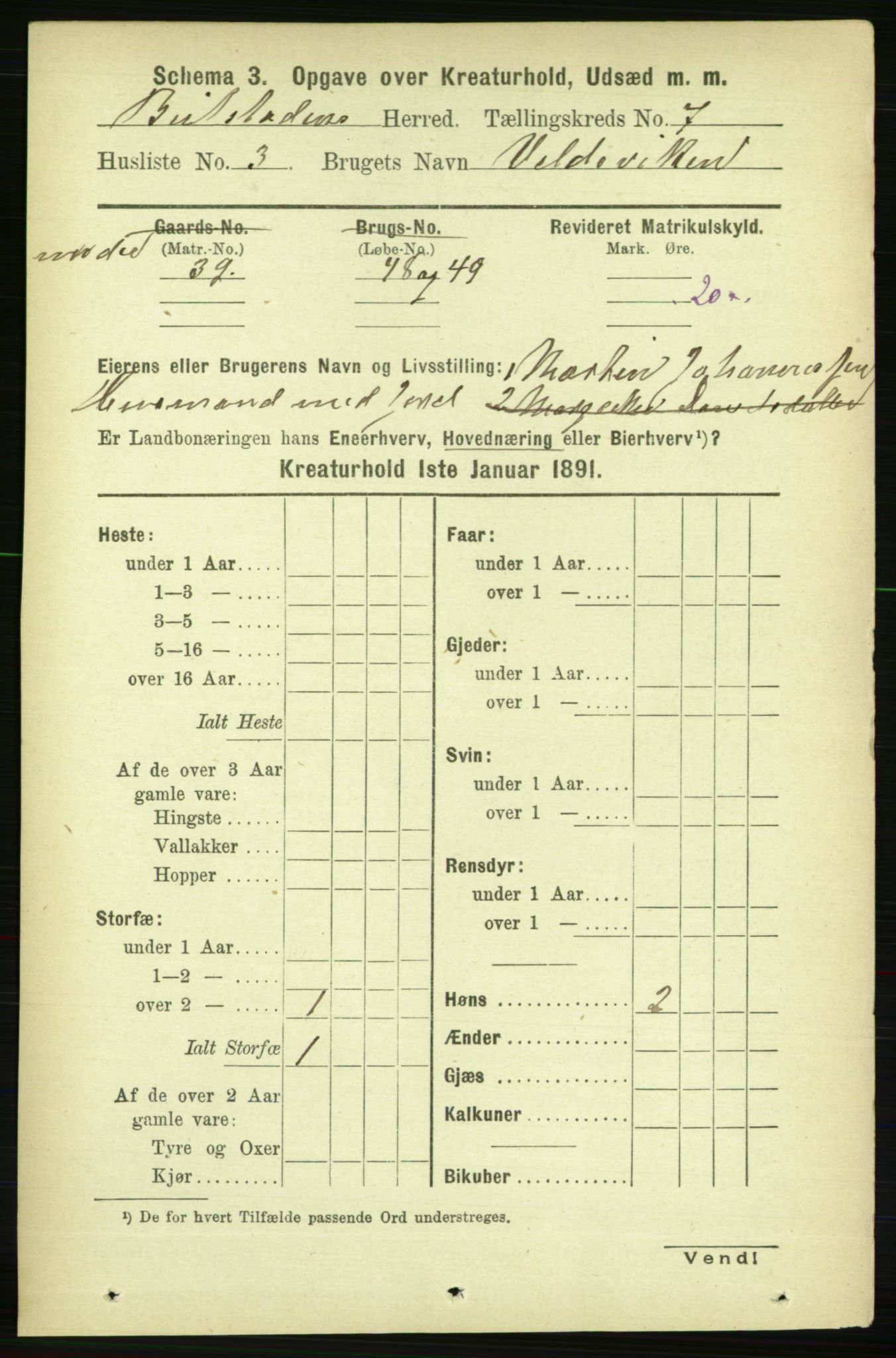 RA, 1891 census for 1727 Beitstad, 1891, p. 5901