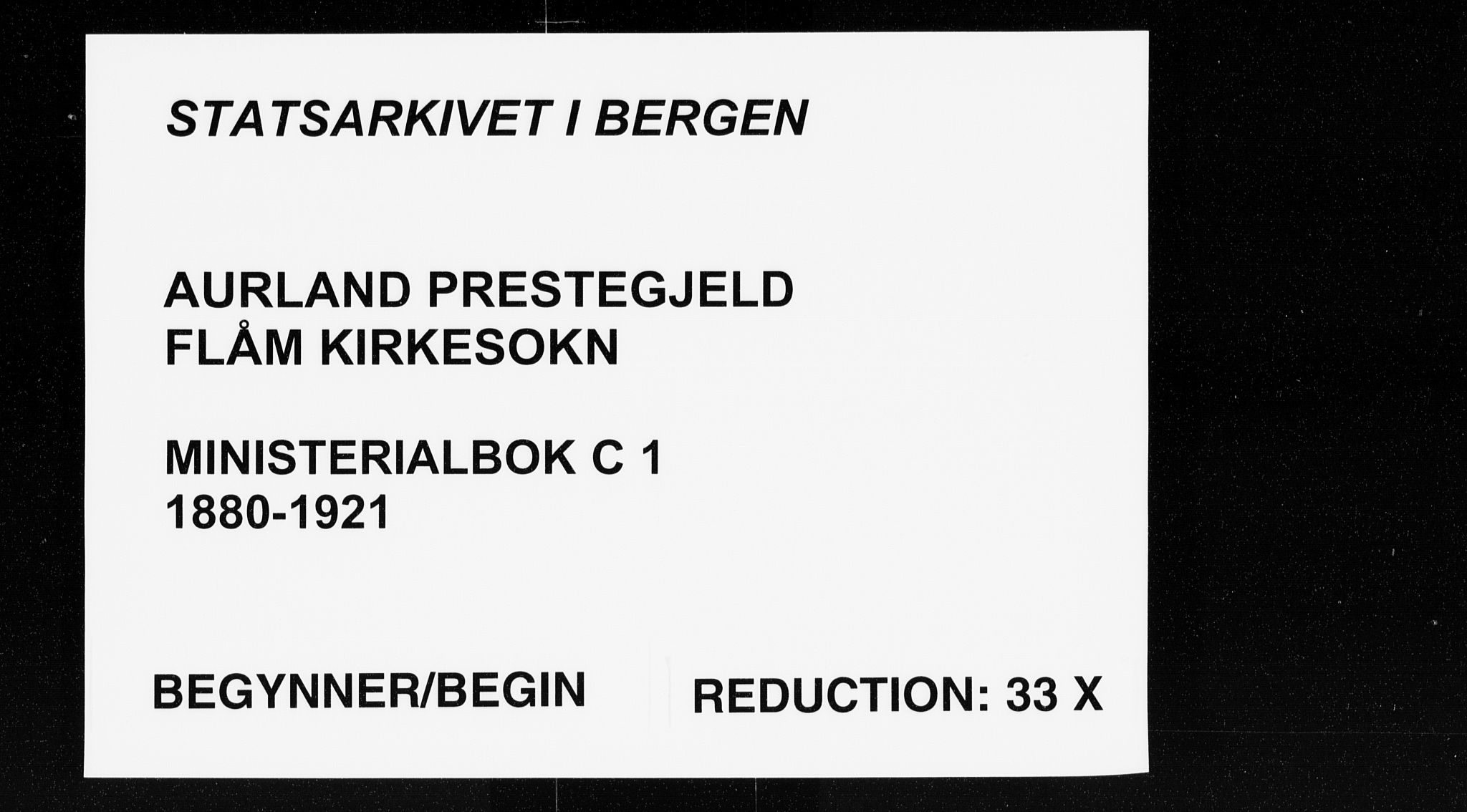 Aurland sokneprestembete, AV/SAB-A-99937/H/Ha/Hac/L0001: Parish register (official) no. C 1, 1880-1921