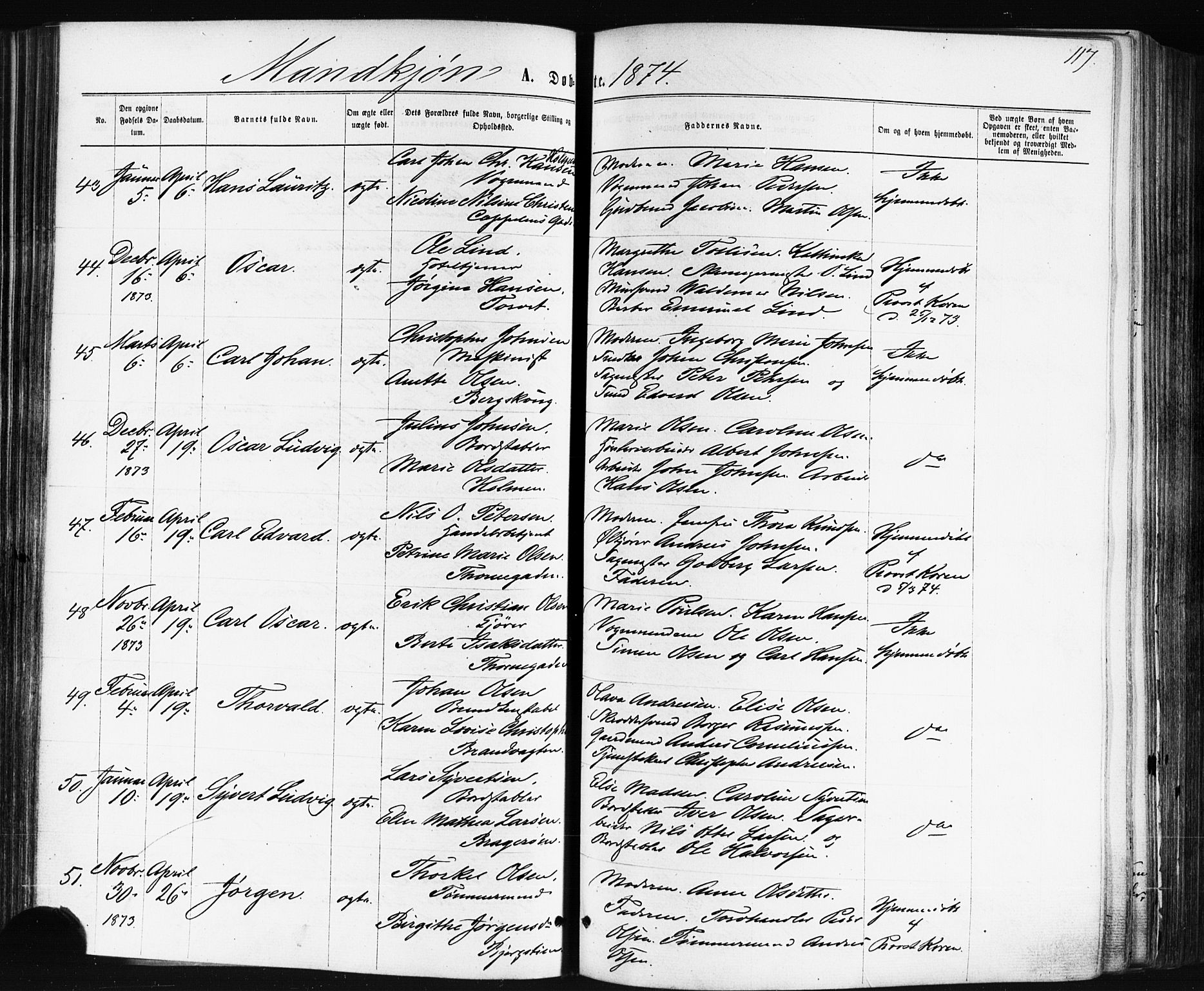 Bragernes kirkebøker, SAKO/A-6/F/Fb/L0004: Parish register (official) no. II 4, 1869-1875, p. 117