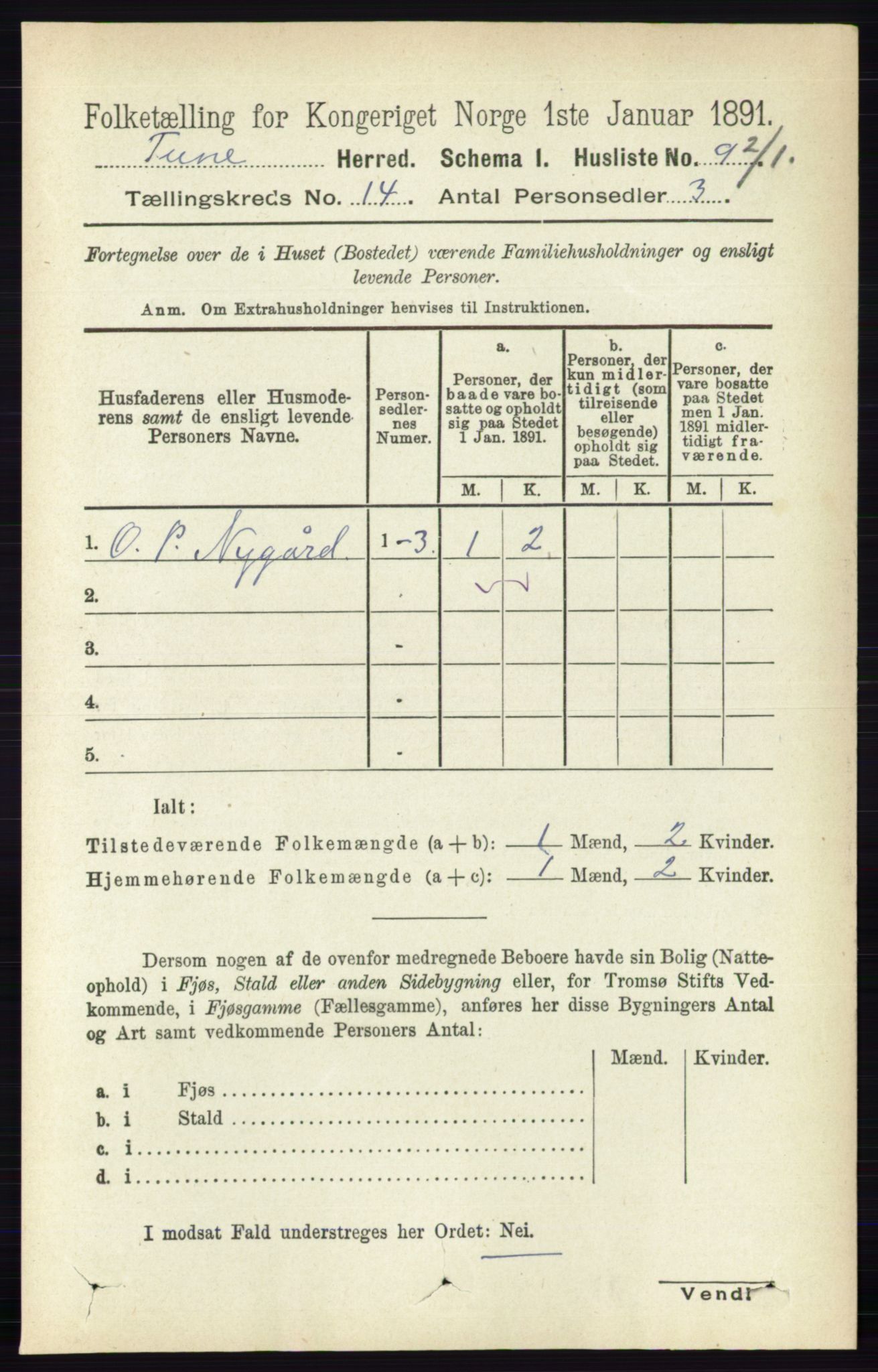 RA, 1891 census for 0130 Tune, 1891, p. 7895