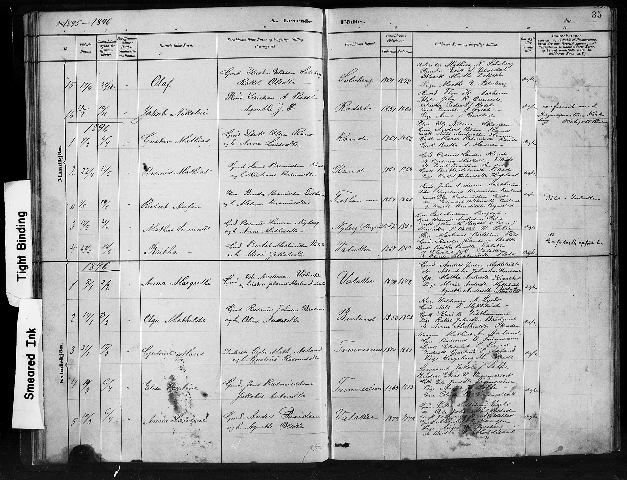 Innvik sokneprestembete, SAB/A-80501: Parish register (copy) no. C 3, 1883-1911, p. 35