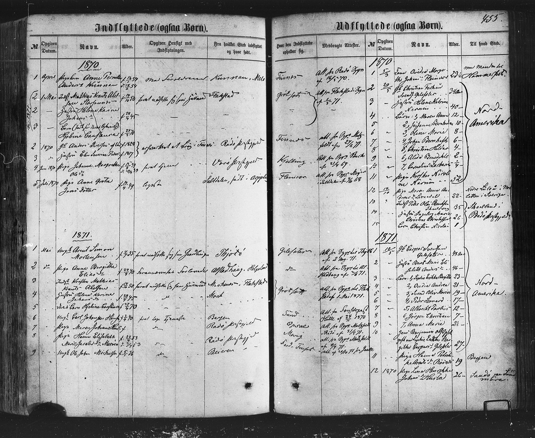 Ministerialprotokoller, klokkerbøker og fødselsregistre - Nordland, AV/SAT-A-1459/805/L0098: Parish register (official) no. 805A05, 1862-1879, p. 455