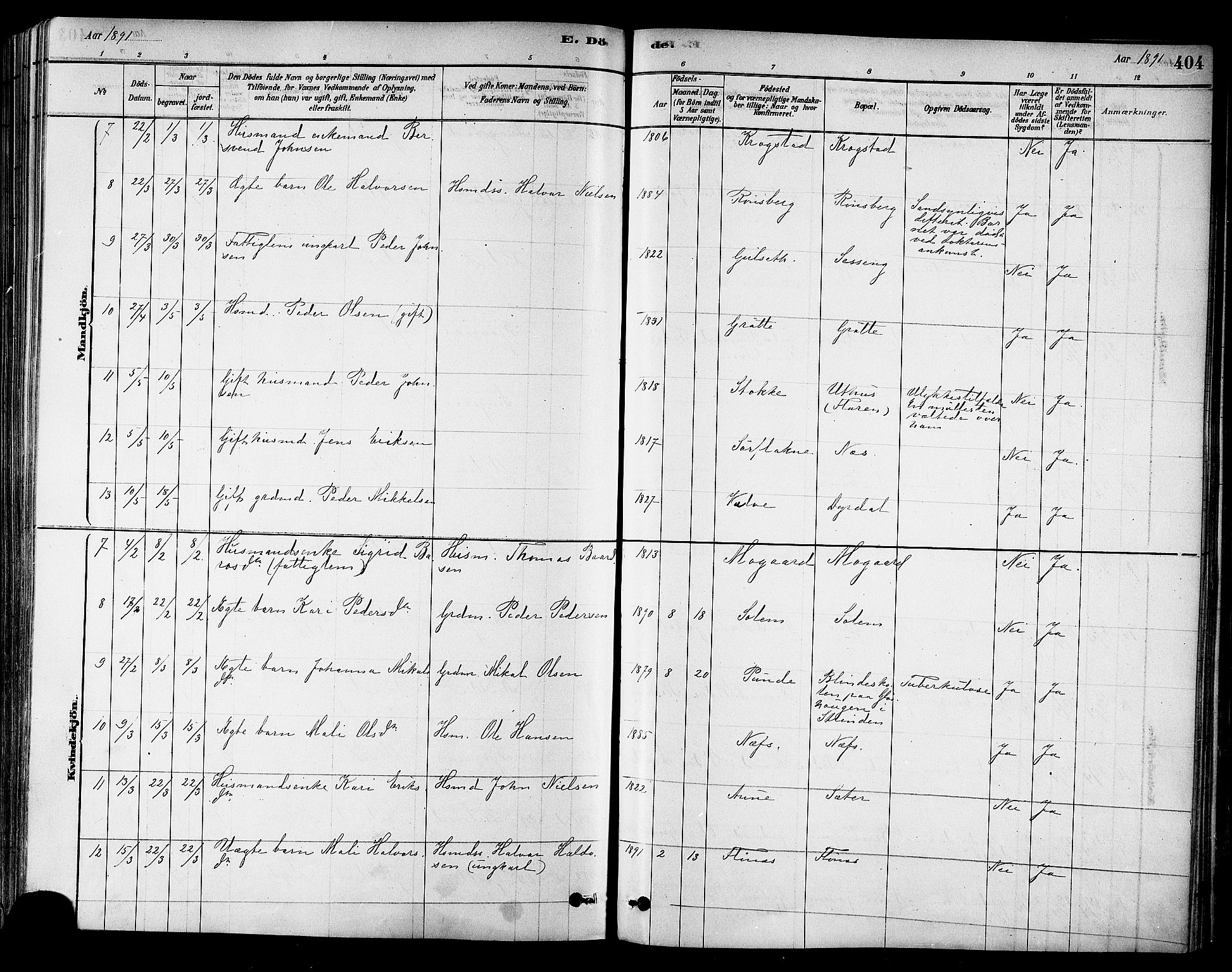 Ministerialprotokoller, klokkerbøker og fødselsregistre - Sør-Trøndelag, SAT/A-1456/695/L1148: Parish register (official) no. 695A08, 1878-1891, p. 404