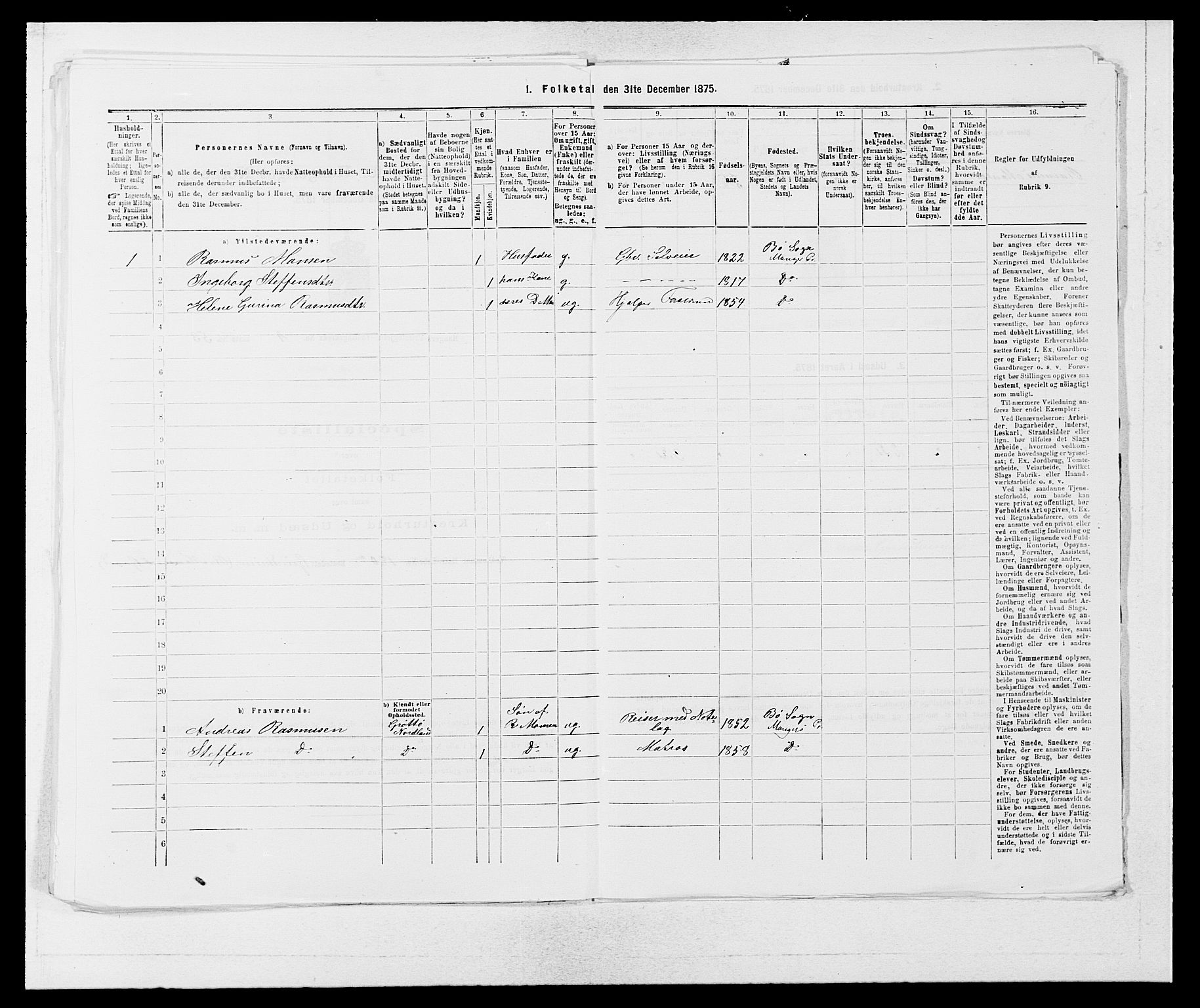 SAB, 1875 census for 1261P Manger, 1875, p. 618