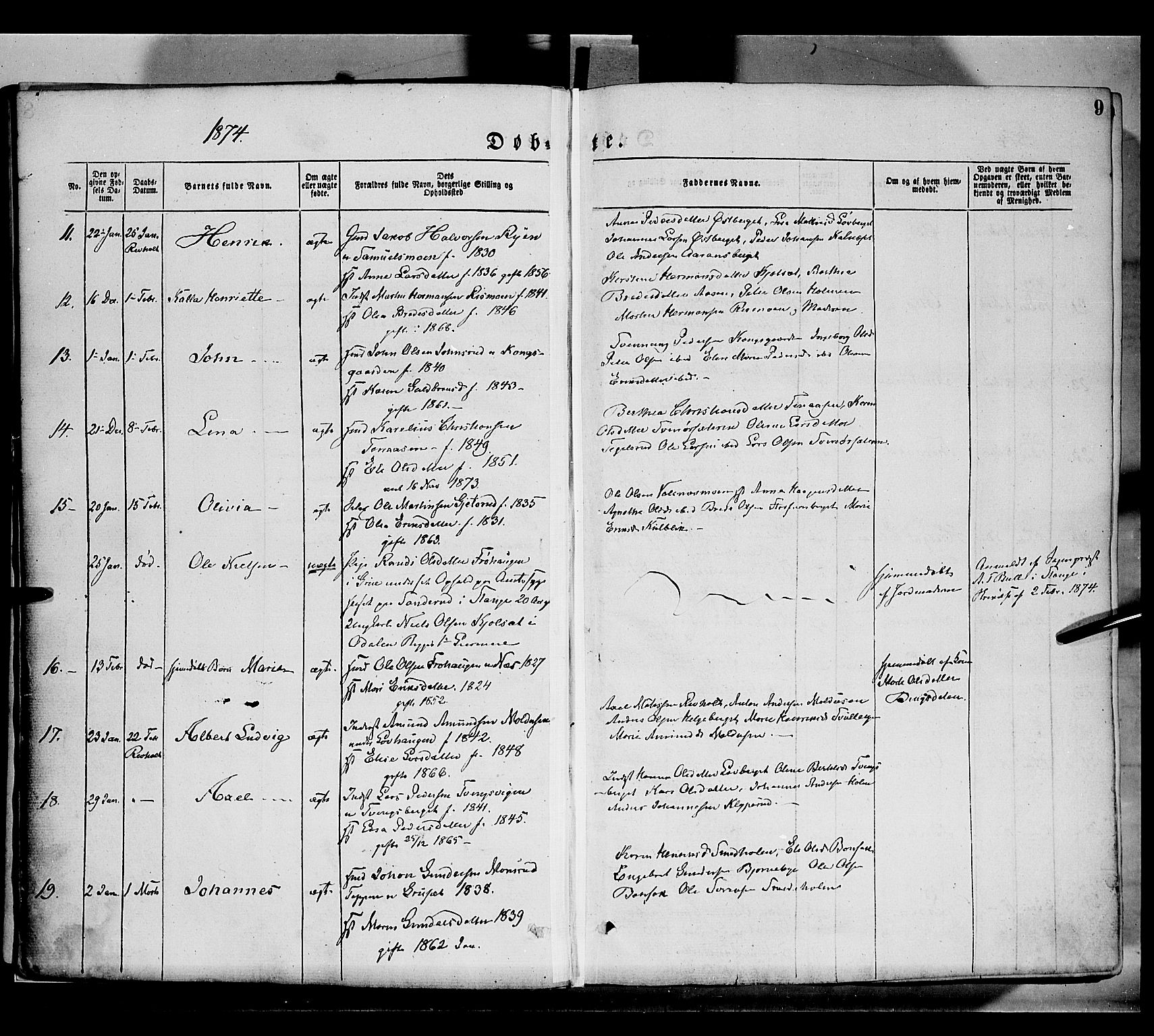 Grue prestekontor, AV/SAH-PREST-036/H/Ha/Haa/L0011: Parish register (official) no. 11, 1873-1880, p. 9