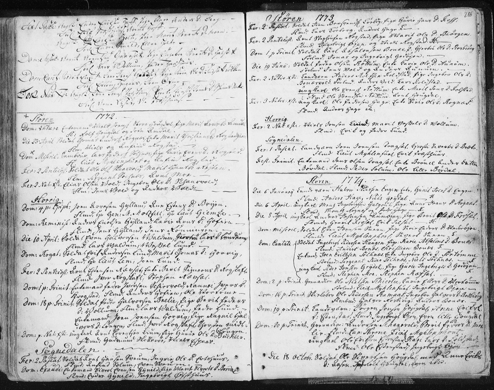 Ministerialprotokoller, klokkerbøker og fødselsregistre - Sør-Trøndelag, SAT/A-1456/687/L0991: Parish register (official) no. 687A02, 1747-1790, p. 258