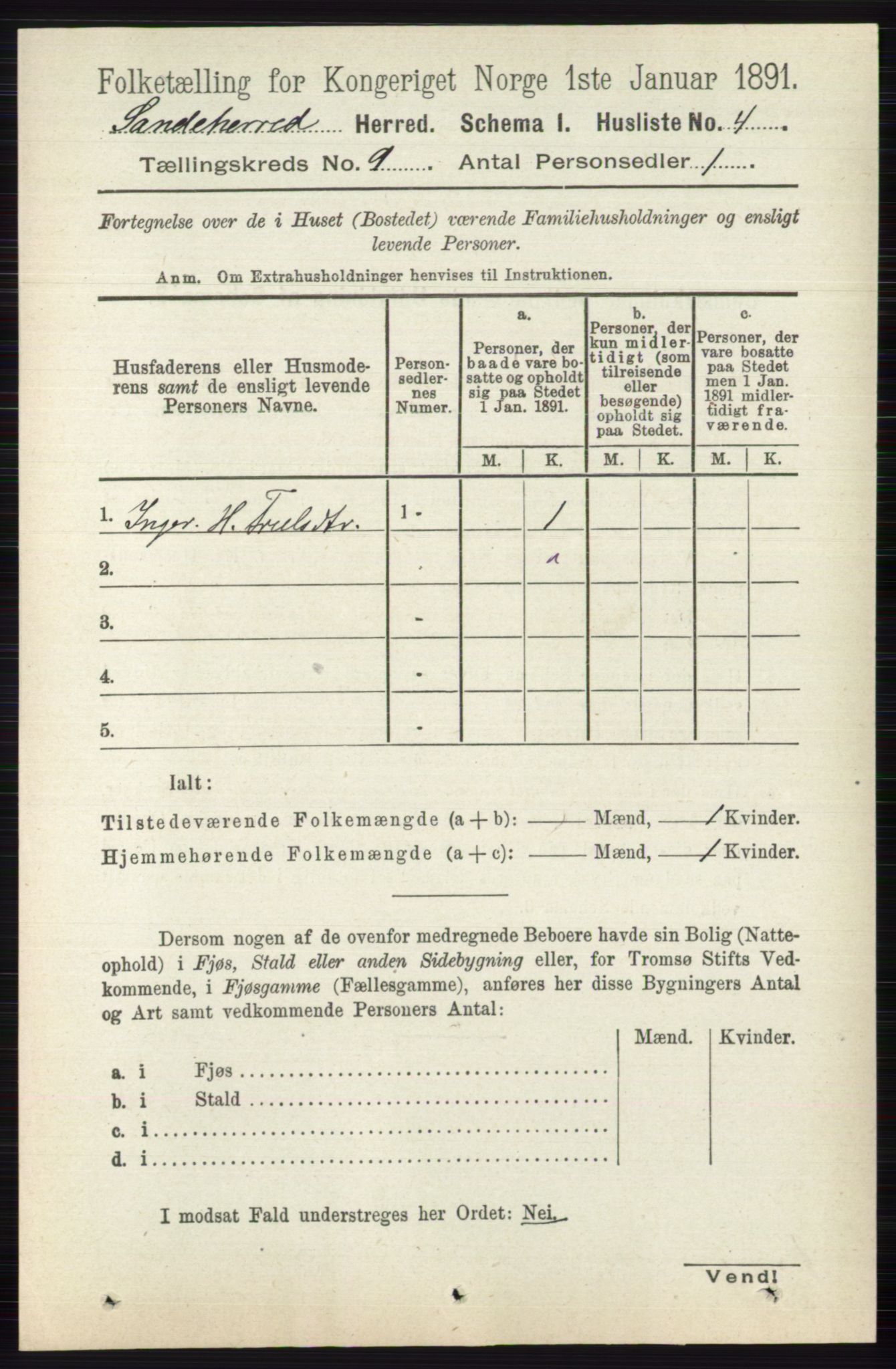 RA, 1891 census for 0724 Sandeherred, 1891, p. 5430