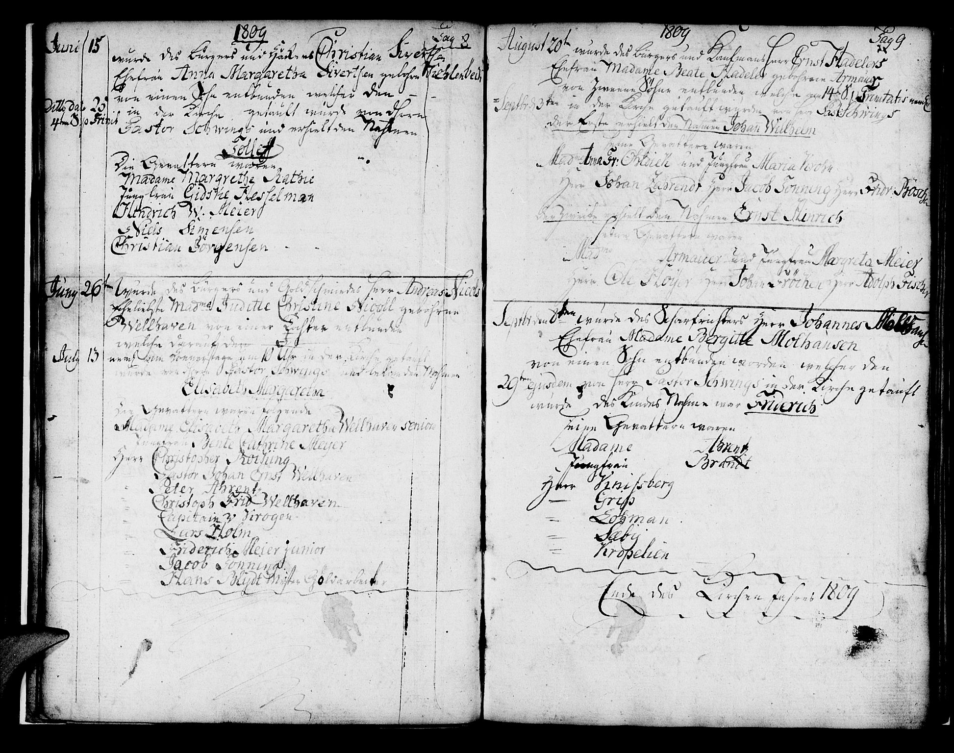 Mariakirken Sokneprestembete, SAB/A-76901/H/Haa/L0004: Parish register (official) no. A 4, 1807-1815, p. 8-9