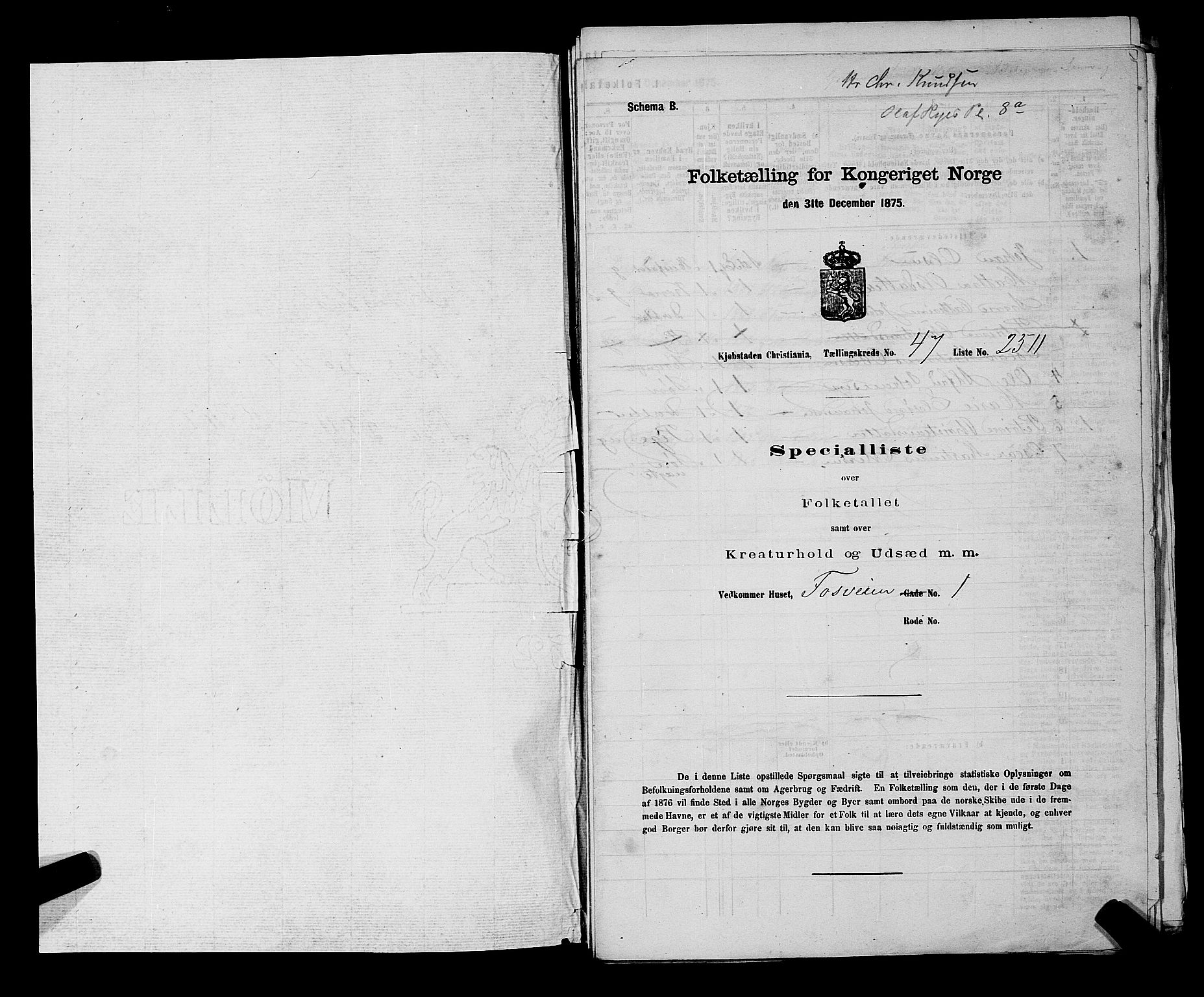 RA, 1875 census for 0301 Kristiania, 1875, p. 7048