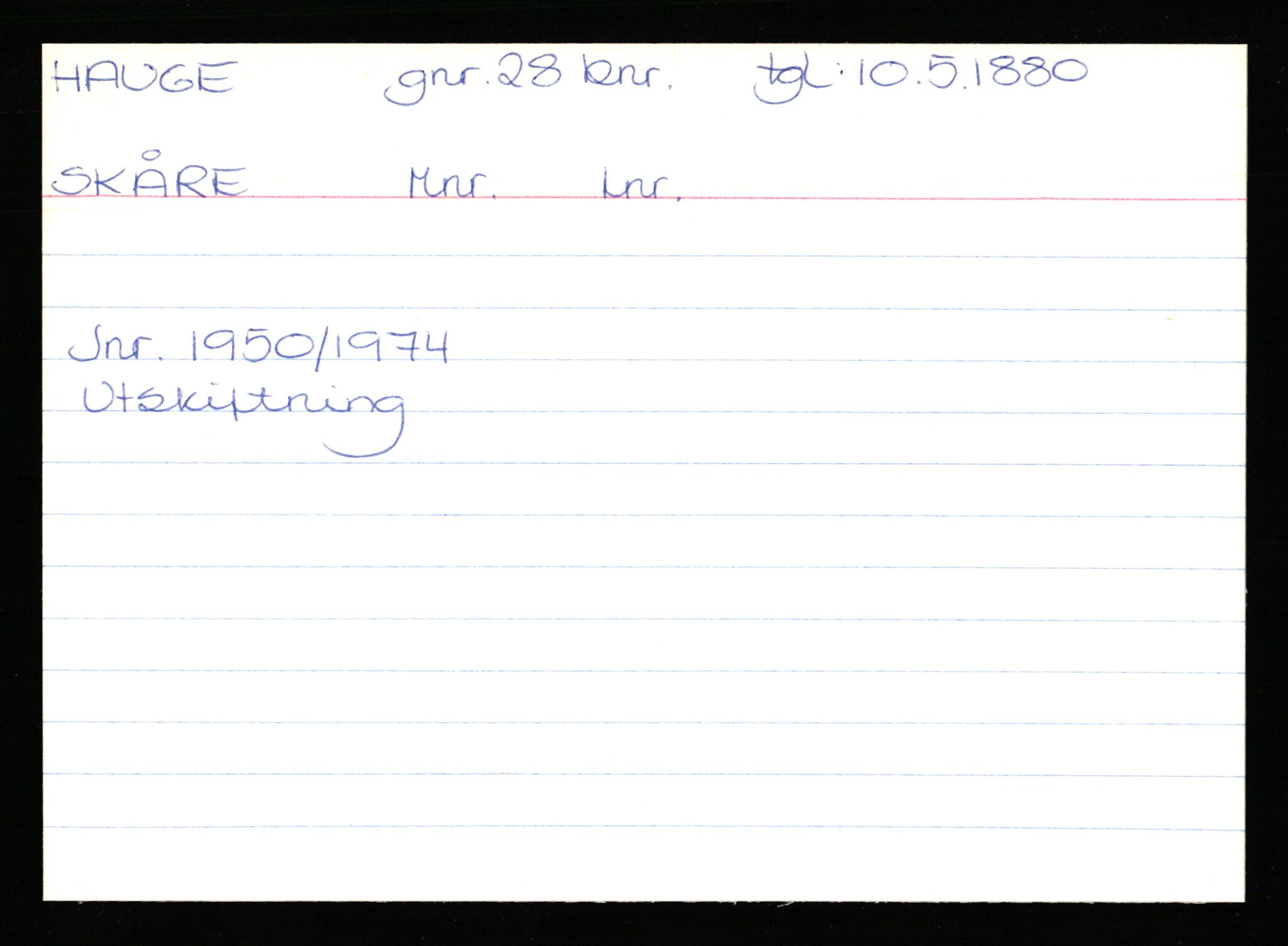 Statsarkivet i Stavanger, AV/SAST-A-101971/03/Y/Yk/L0015: Registerkort sortert etter gårdsnavn: Haneberg - Haugland nedre, 1750-1930, p. 434