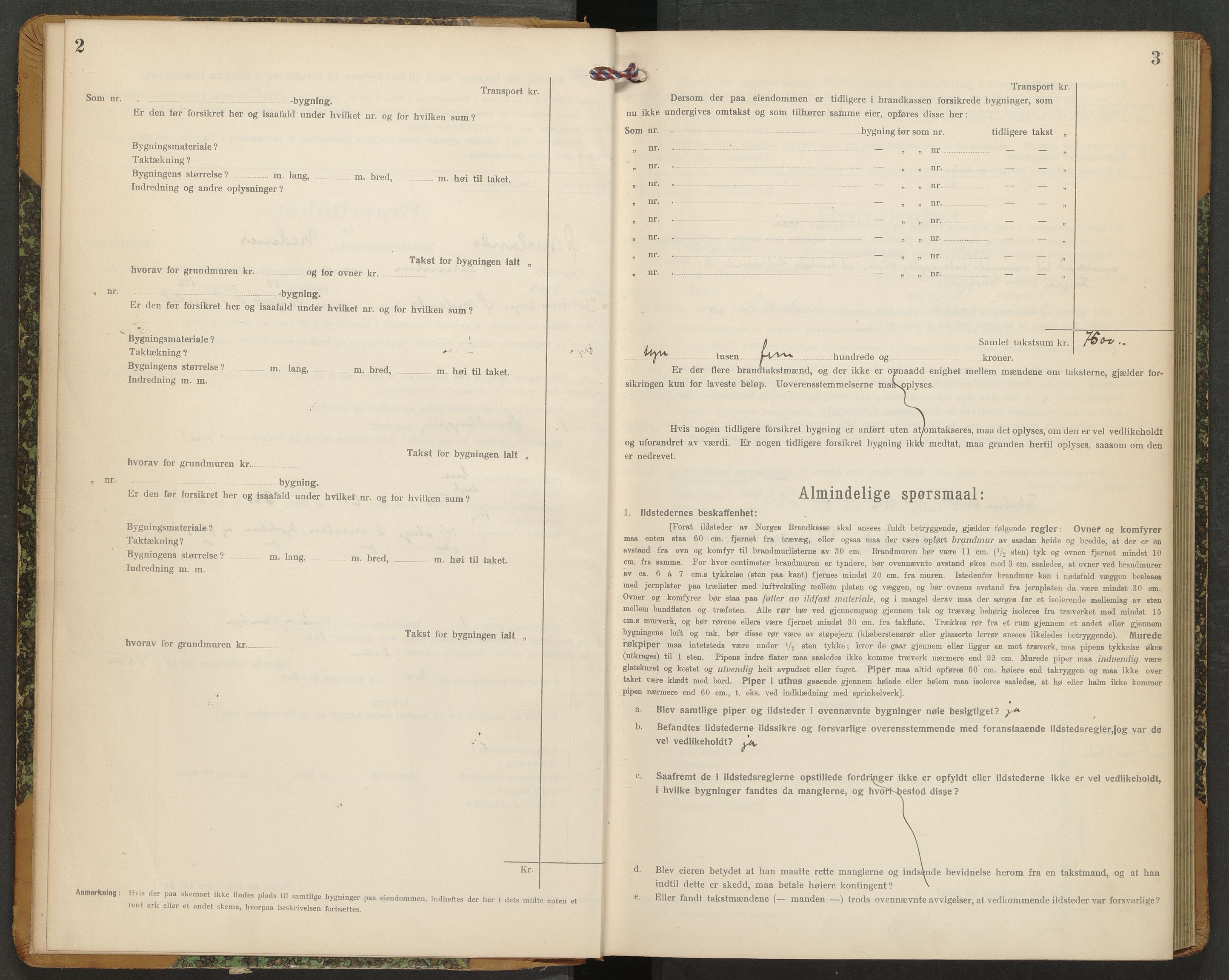 Norges Brannkasse Austre Moland og Stokken, SAK/2241-0057/F/Fa/L0004: Branntakstprotokoll nr. 4 for Østre Moland og Stokken, 1916-1949