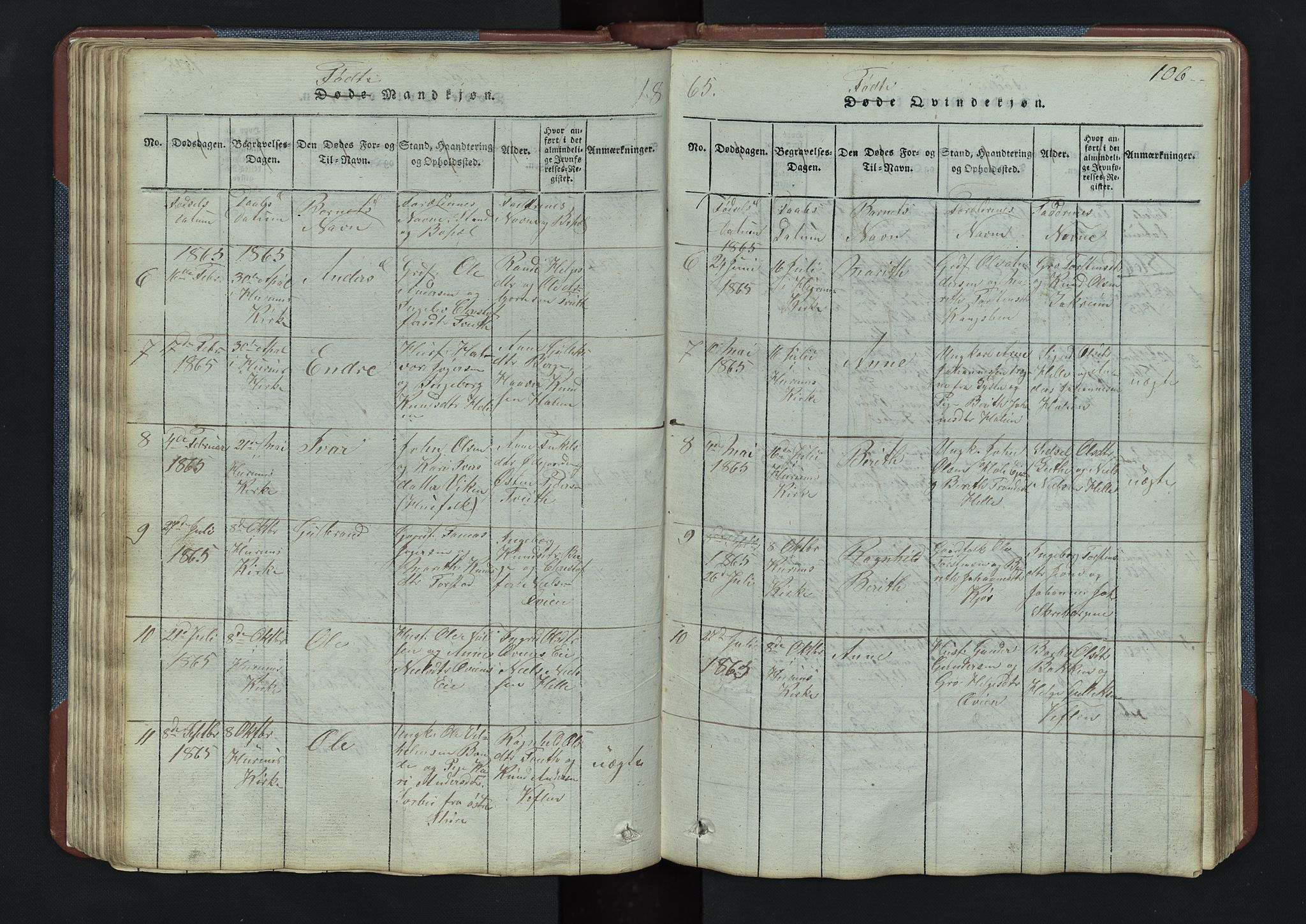 Vang prestekontor, Valdres, SAH/PREST-140/H/Hb/L0003: Parish register (copy) no. 3, 1814-1892, p. 106