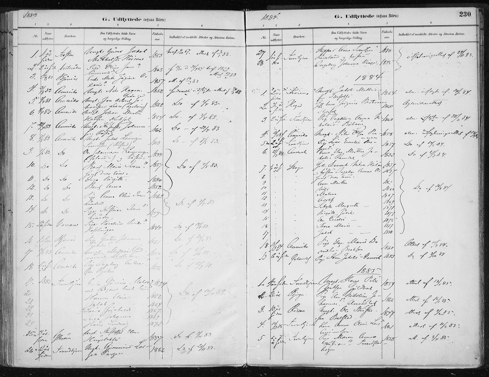 Ministerialprotokoller, klokkerbøker og fødselsregistre - Nord-Trøndelag, SAT/A-1458/701/L0010: Parish register (official) no. 701A10, 1883-1899, p. 230