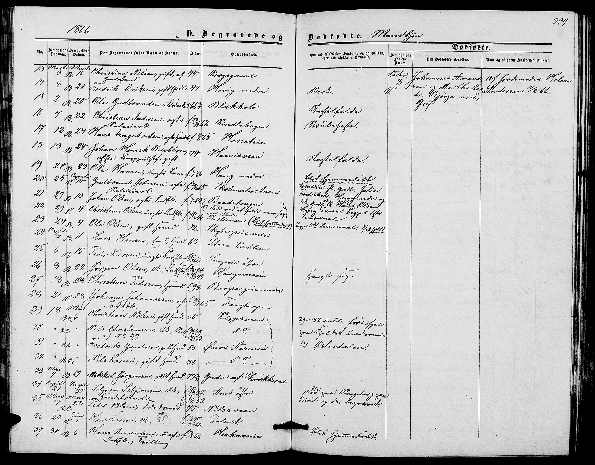 Ringsaker prestekontor, SAH/PREST-014/L/La/L0007: Parish register (copy) no. 7, 1861-1869, p. 339
