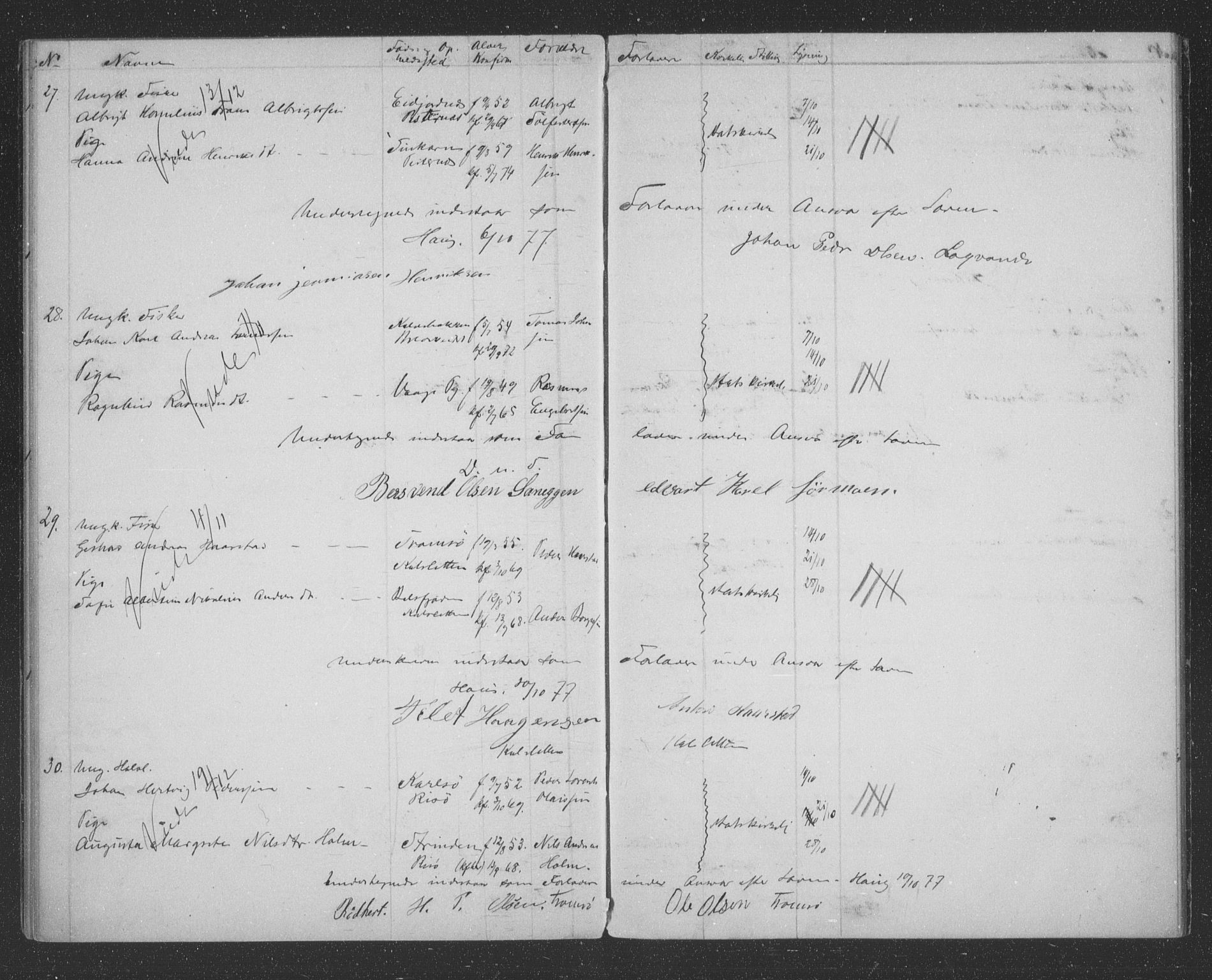 Tromsøysund sokneprestkontor, AV/SATØ-S-1304/H/Hc/L0055: Banns register no. 55, 1875-1880