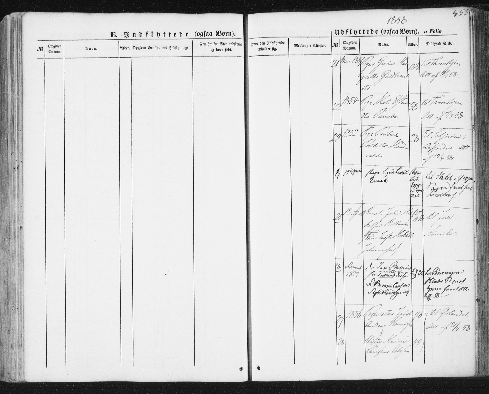 Ministerialprotokoller, klokkerbøker og fødselsregistre - Sør-Trøndelag, AV/SAT-A-1456/691/L1076: Parish register (official) no. 691A08, 1852-1861, p. 453