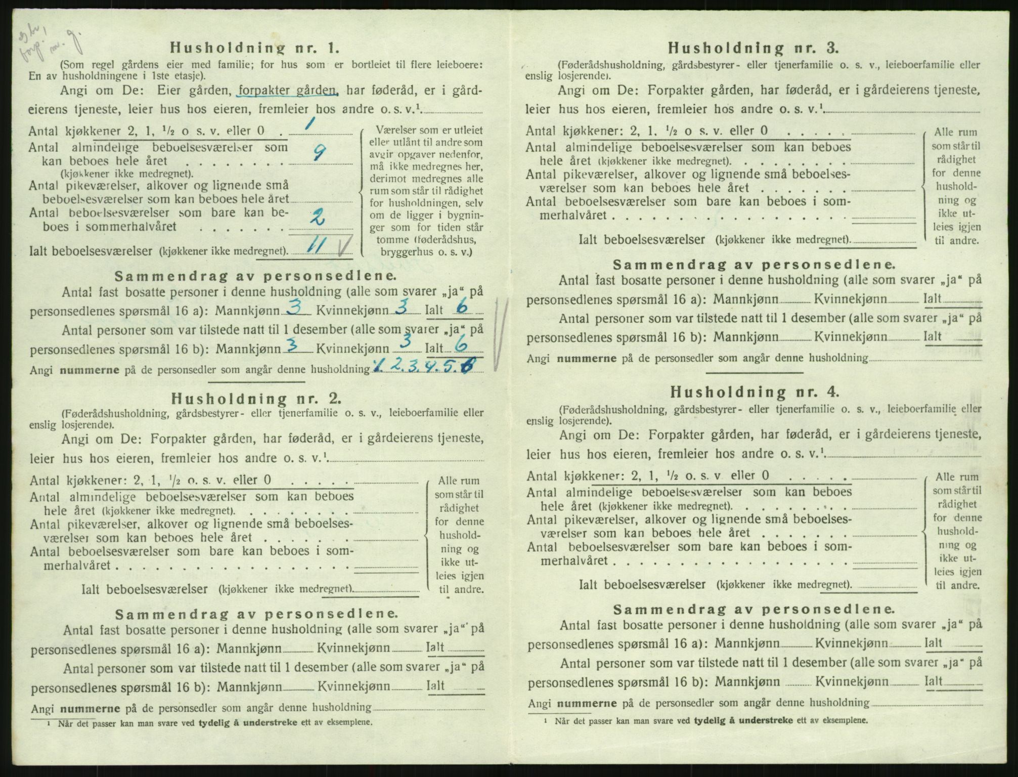 SAK, 1920 census for Iveland, 1920, p. 190