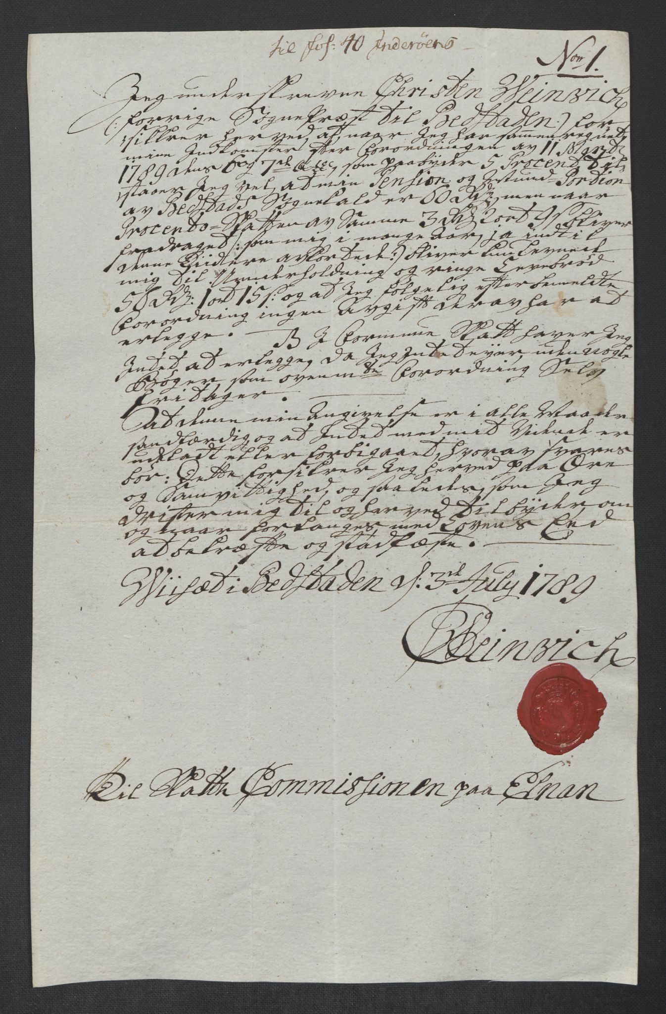 Rentekammeret inntil 1814, Reviderte regnskaper, Mindre regnskaper, RA/EA-4068/Rf/Rfe/L0017: Inderøy fogderi, Jarlsberg grevskap, 1789, p. 135