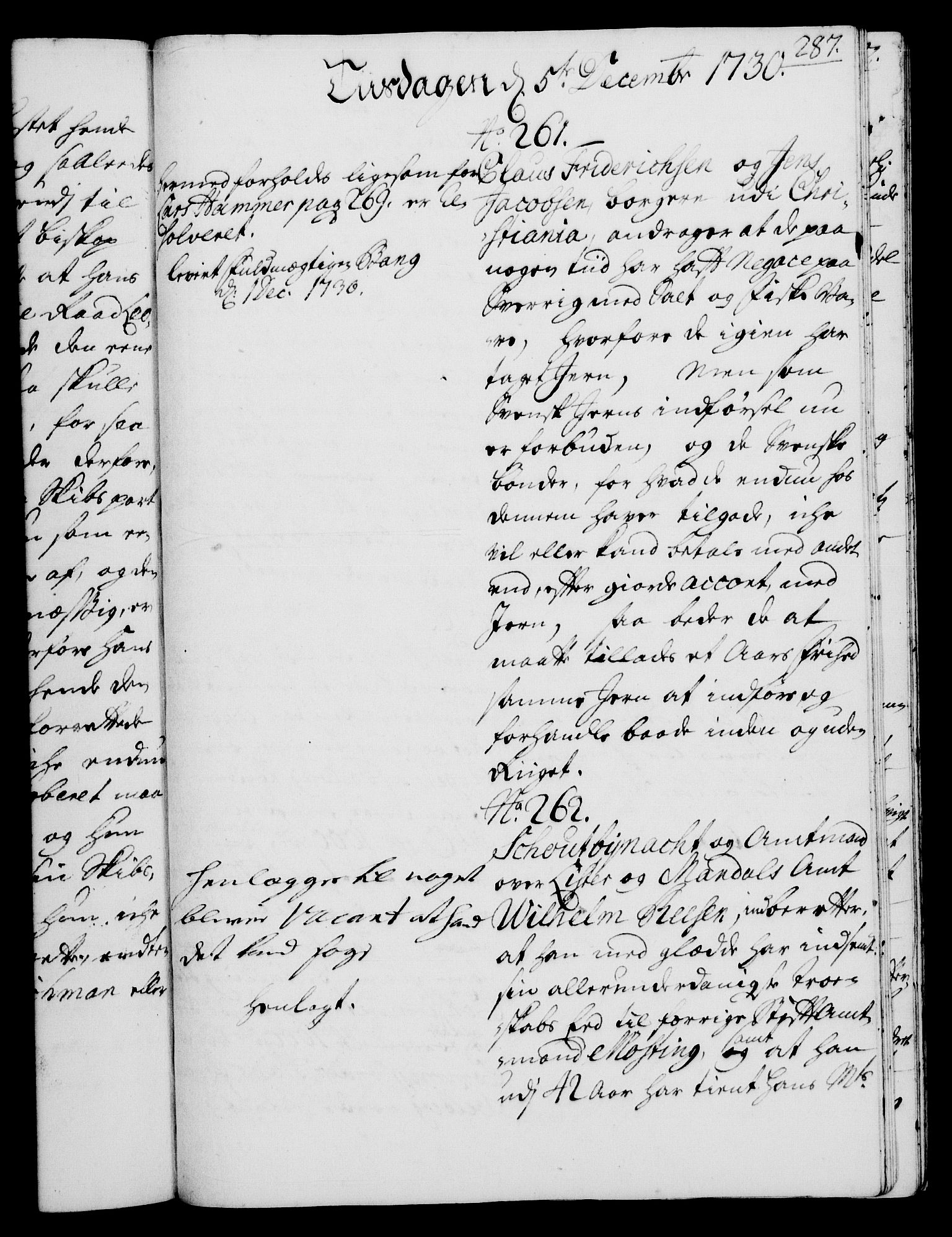 Rentekammeret, Kammerkanselliet, RA/EA-3111/G/Gh/Gha/L0012: Norsk ekstraktmemorialprotokoll (merket RK 53.57), 1730, p. 287