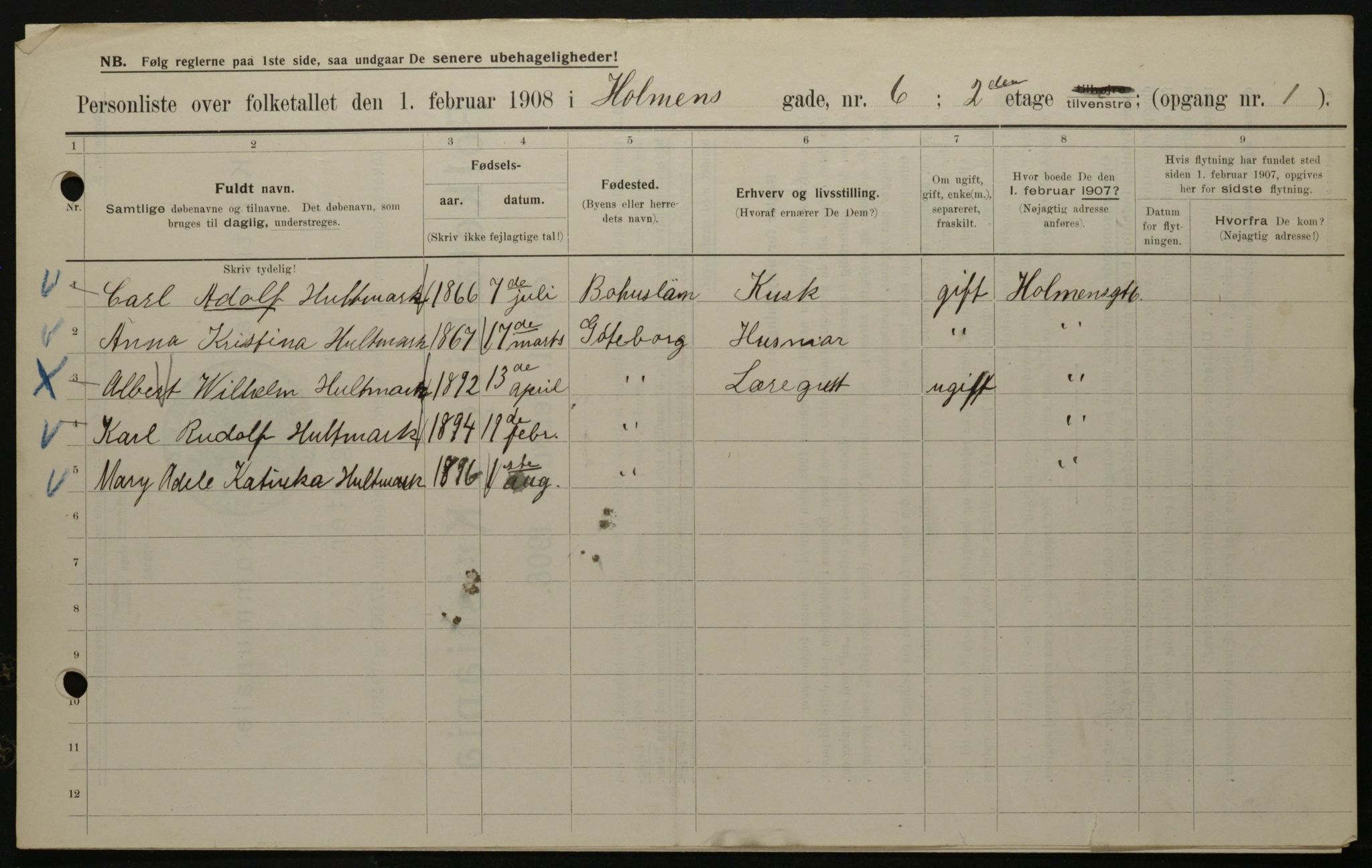 OBA, Municipal Census 1908 for Kristiania, 1908, p. 36783