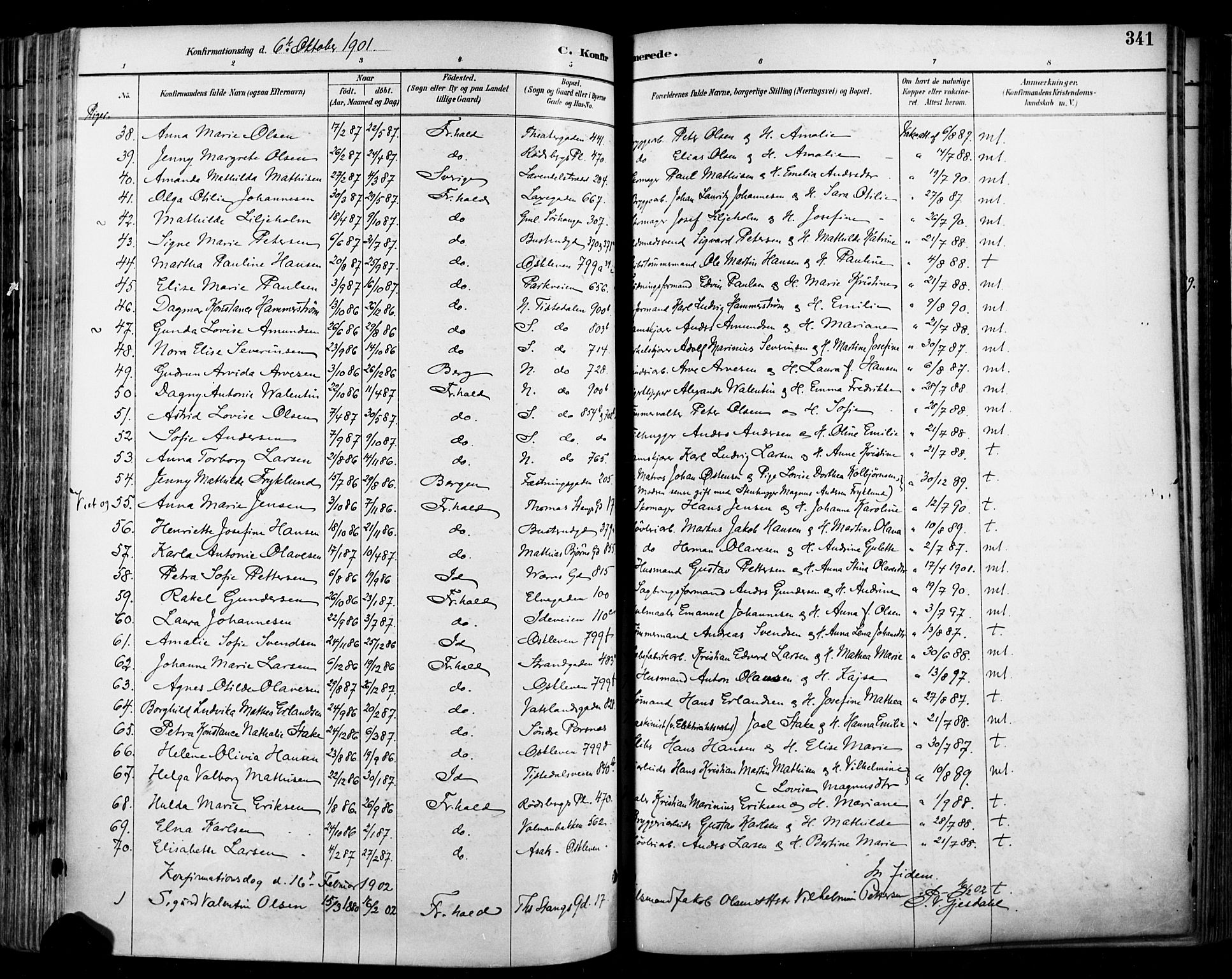 Halden prestekontor Kirkebøker, SAO/A-10909/F/Fa/L0013: Parish register (official) no. I 13, 1890-1906, p. 341
