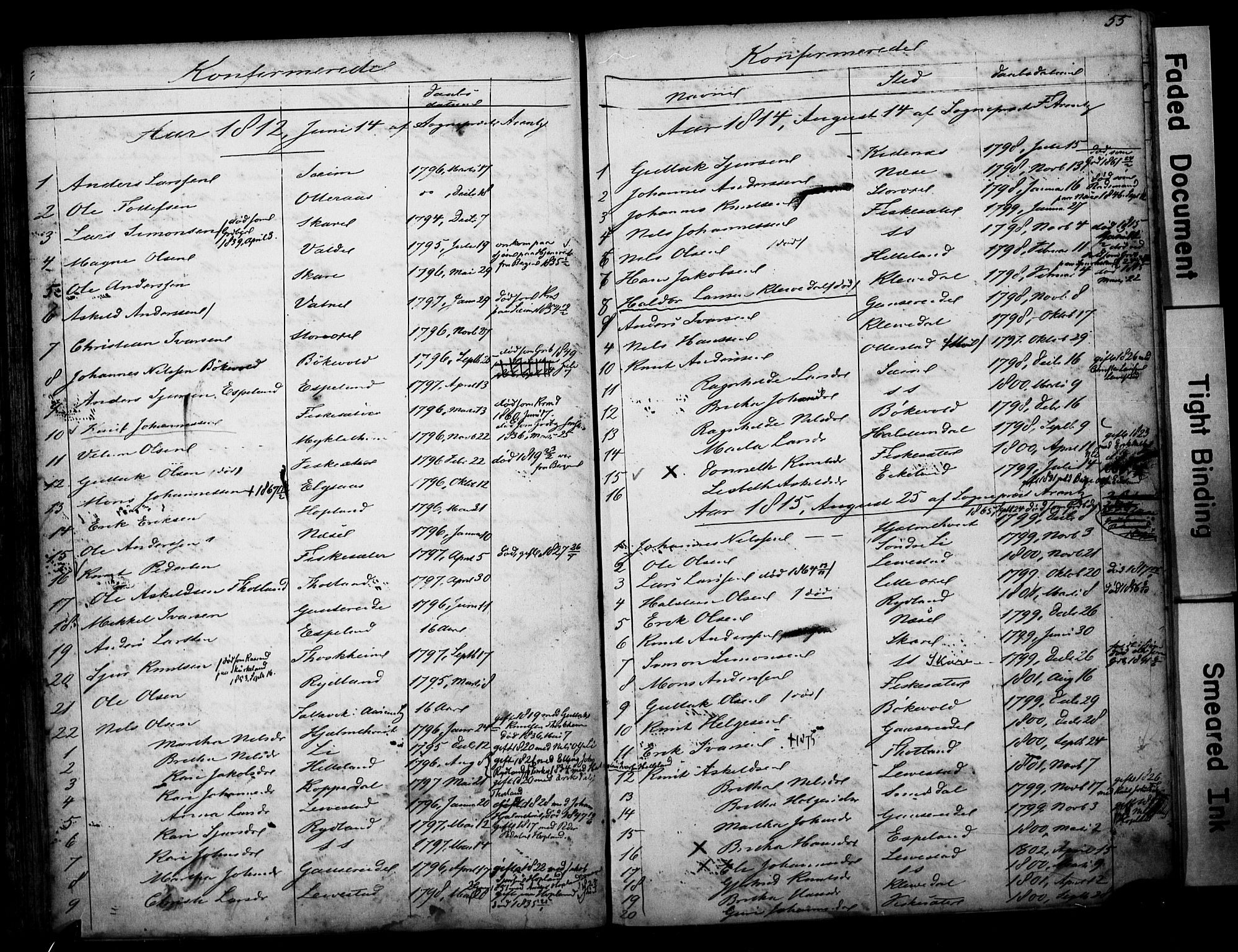 Alversund Sokneprestembete, SAB/A-73901/H/Ha/Hab: Parish register (copy) no. D 1, 1800-1870, p. 55