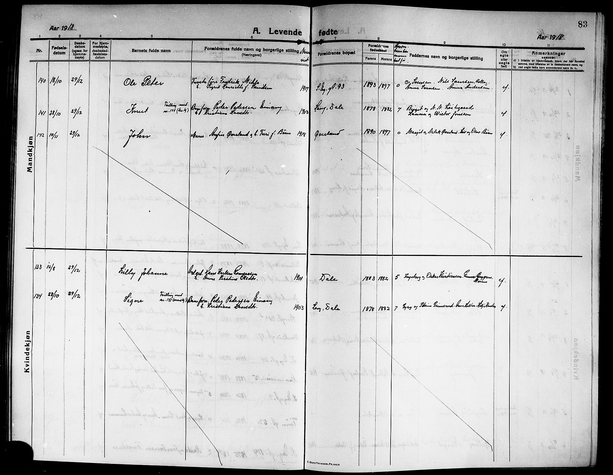 Rjukan kirkebøker, SAKO/A-294/G/Ga/L0002: Parish register (copy) no. 2, 1913-1920, p. 83