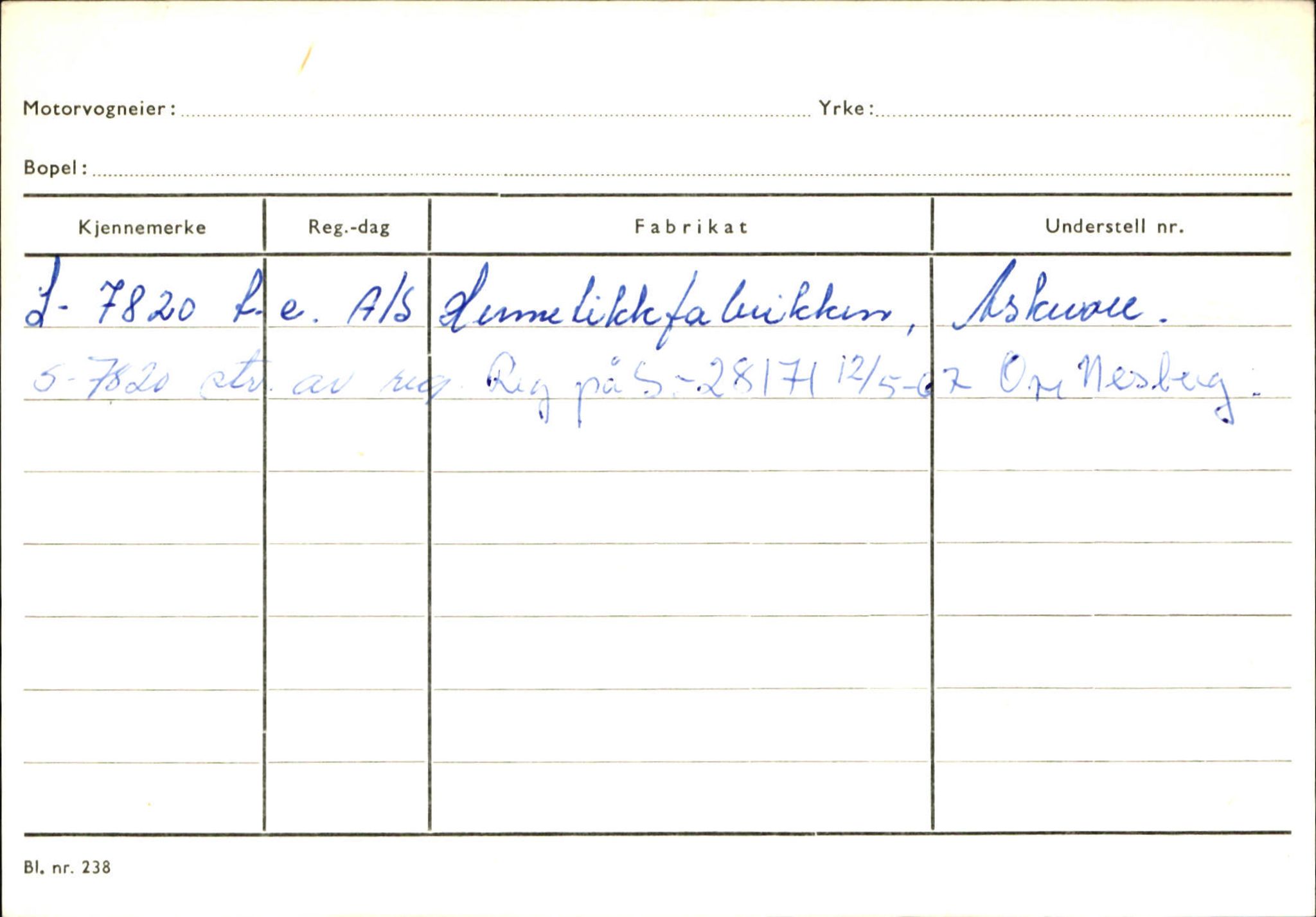 Statens vegvesen, Sogn og Fjordane vegkontor, AV/SAB-A-5301/4/F/L0132: Eigarregister Askvoll A-Å. Balestrand A-Å, 1945-1975, p. 1068