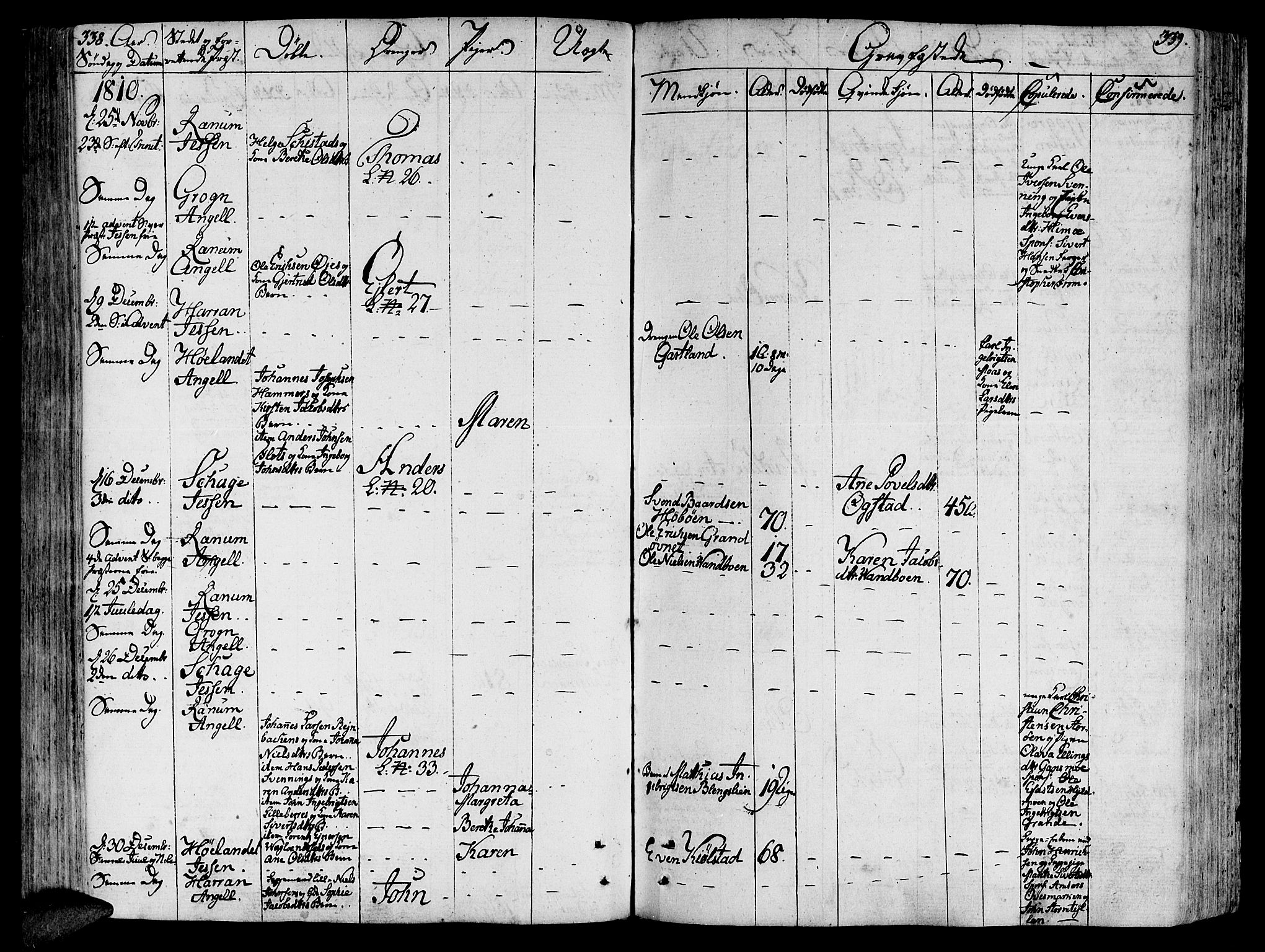 Ministerialprotokoller, klokkerbøker og fødselsregistre - Nord-Trøndelag, SAT/A-1458/764/L0545: Parish register (official) no. 764A05, 1799-1816, p. 338-339