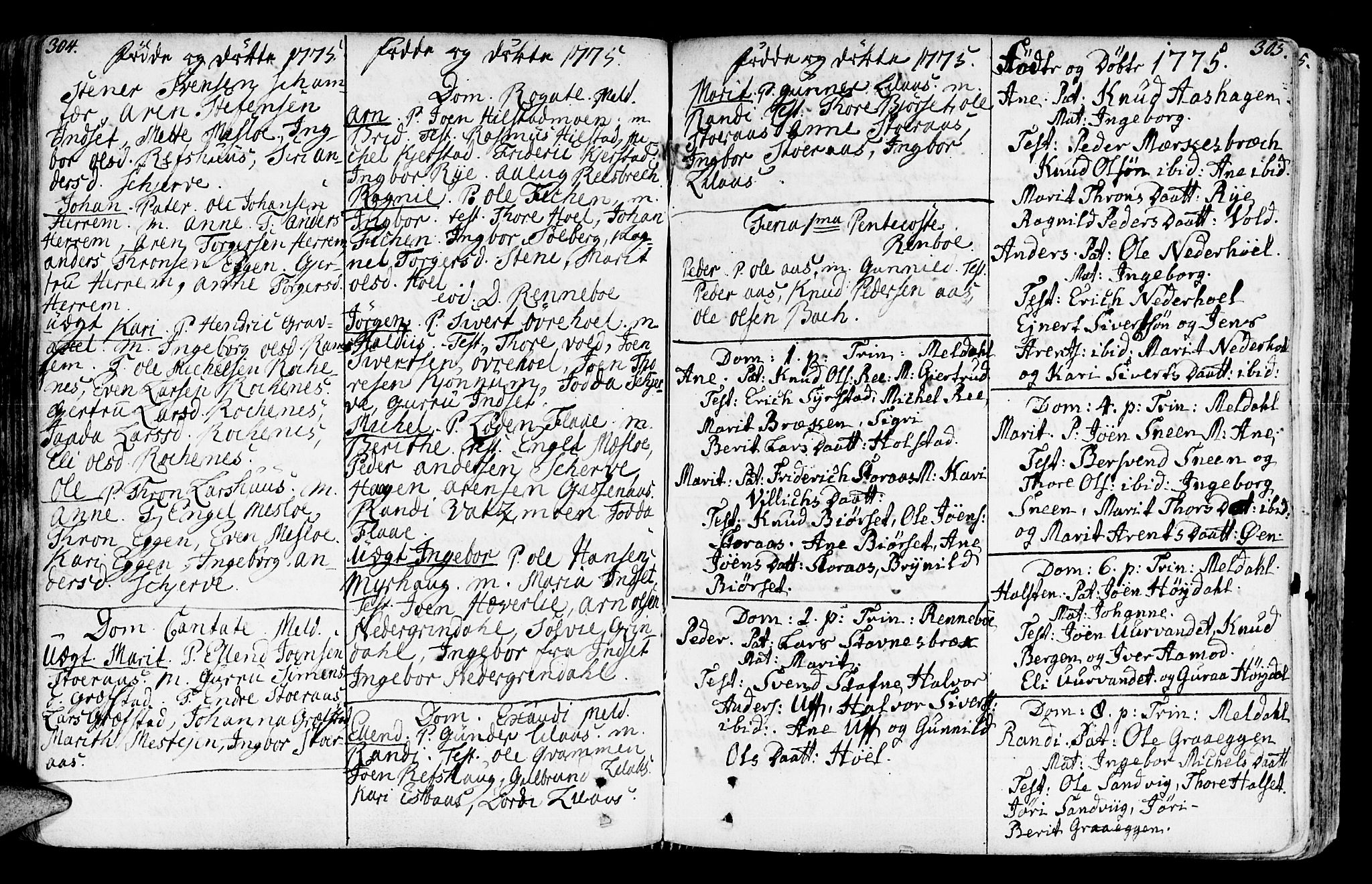 Ministerialprotokoller, klokkerbøker og fødselsregistre - Sør-Trøndelag, SAT/A-1456/672/L0851: Parish register (official) no. 672A04, 1751-1775, p. 304-305