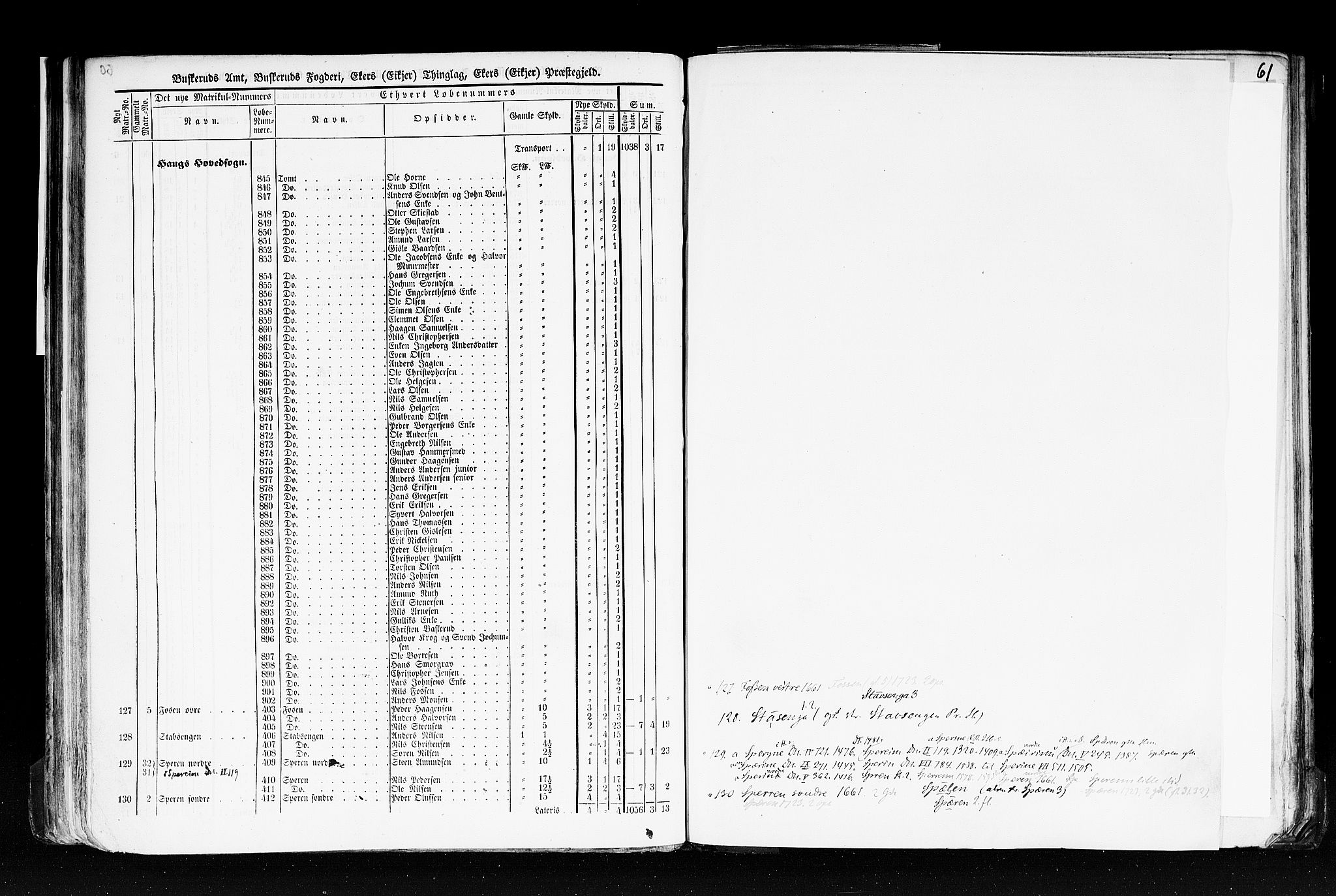 Rygh, AV/RA-PA-0034/F/Fb/L0005: Matrikkelen for 1838 - Buskerud amt (Buskerud fylke), 1838, p. 60b