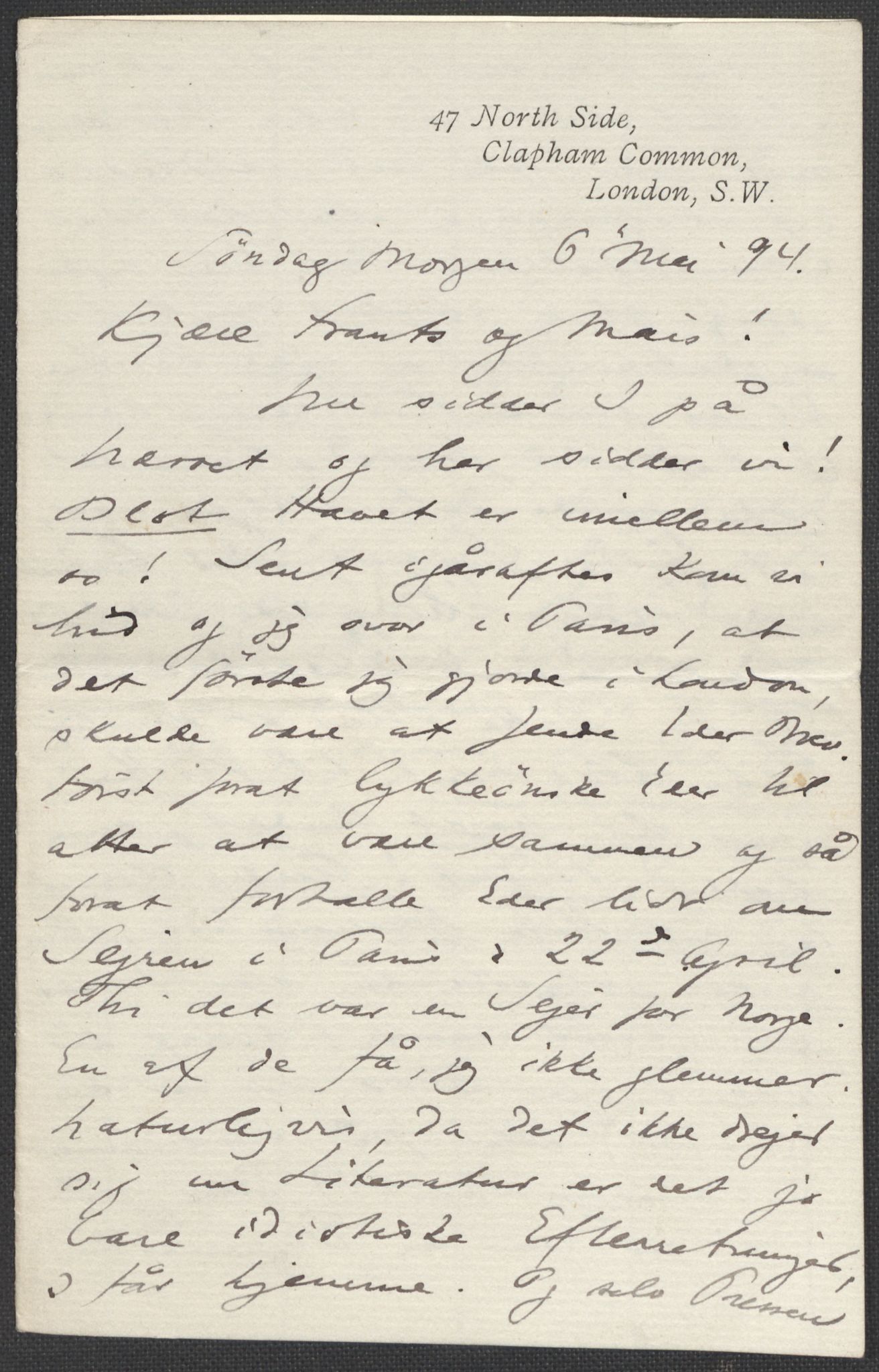 Beyer, Frants, AV/RA-PA-0132/F/L0001: Brev fra Edvard Grieg til Frantz Beyer og "En del optegnelser som kan tjene til kommentar til brevene" av Marie Beyer, 1872-1907, p. 426