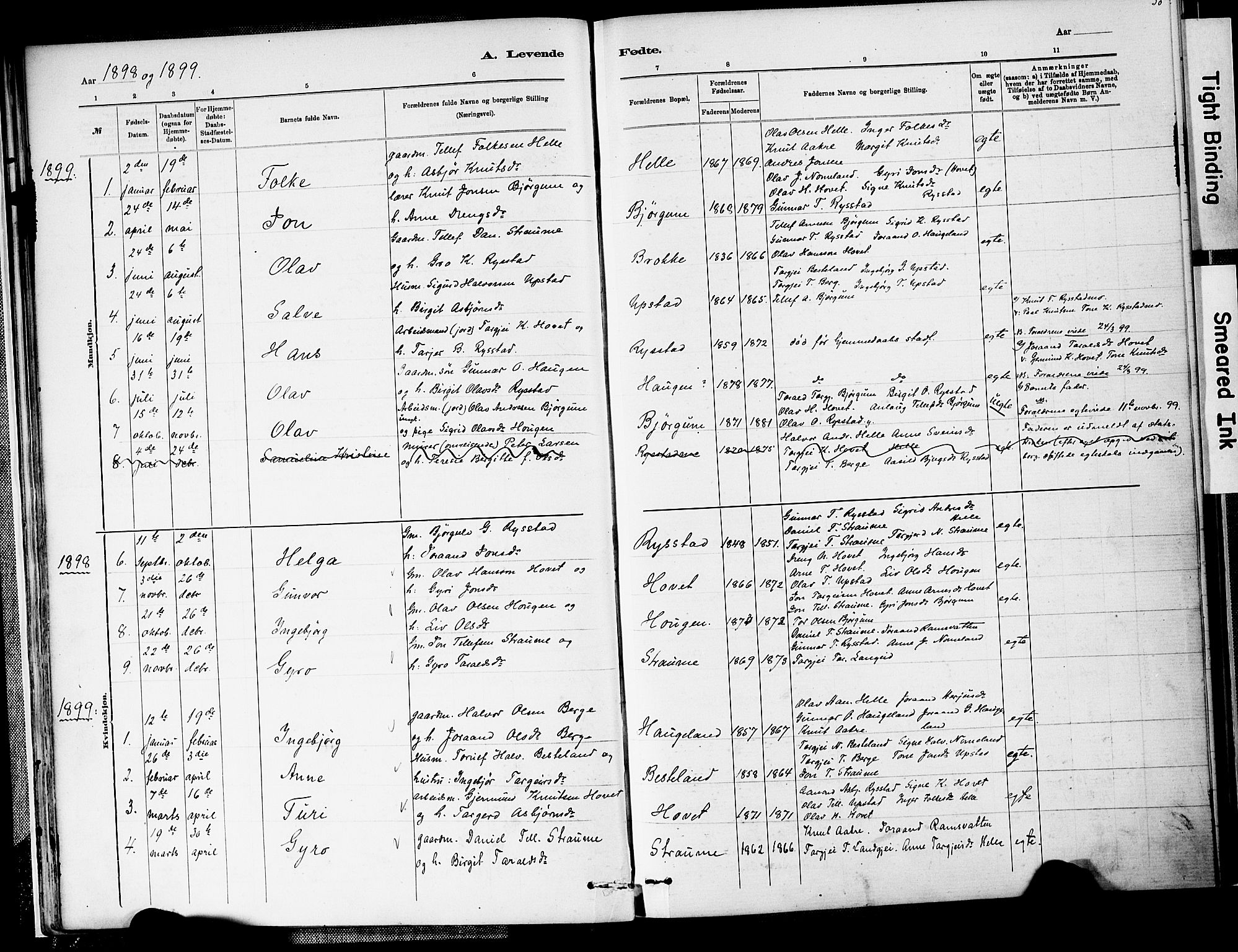 Valle sokneprestkontor, SAK/1111-0044/F/Fa/Fab/L0001: Parish register (official) no. A 1, 1882-1910, p. 30