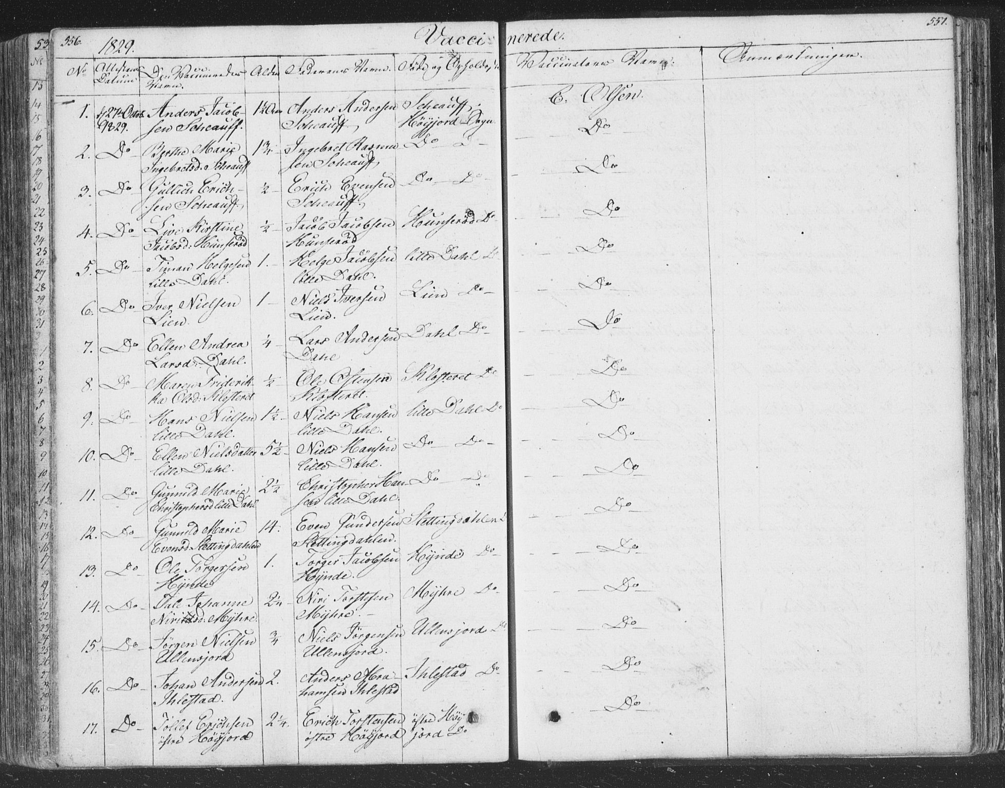 Andebu kirkebøker, AV/SAKO-A-336/F/Fa/L0004: Parish register (official) no. 4, 1829-1856, p. 556-557