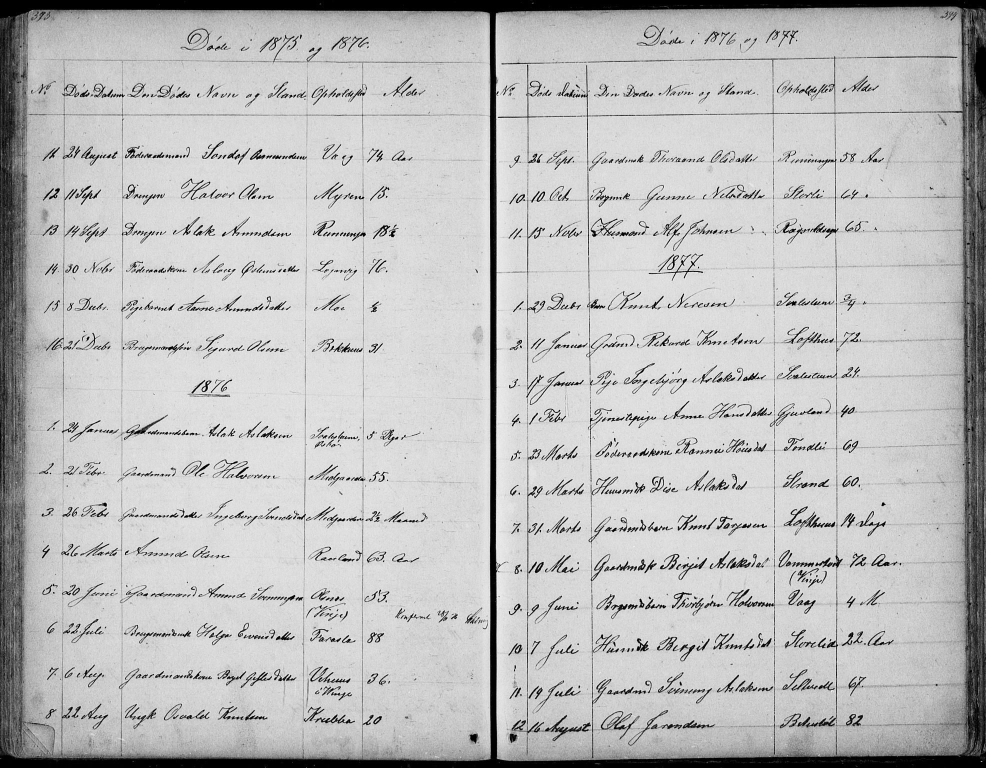 Rauland kirkebøker, SAKO/A-292/G/Ga/L0002: Parish register (copy) no. I 2, 1849-1935, p. 393-394